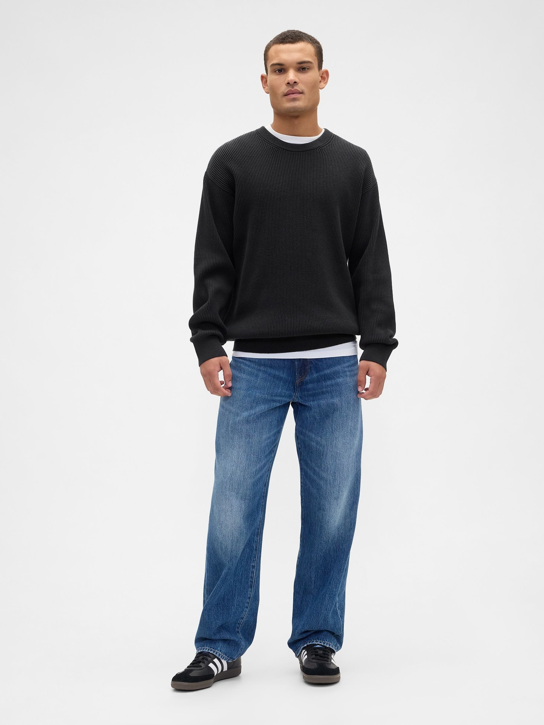 Black V-Plaited Rib Jumper - Image 3 of 5
