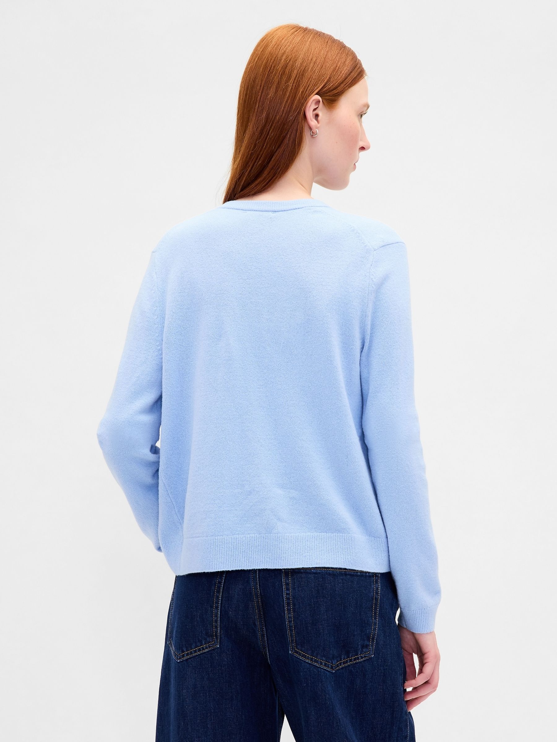 Light Blue Soft Touch Crop Cardigan - Image 2 of 4