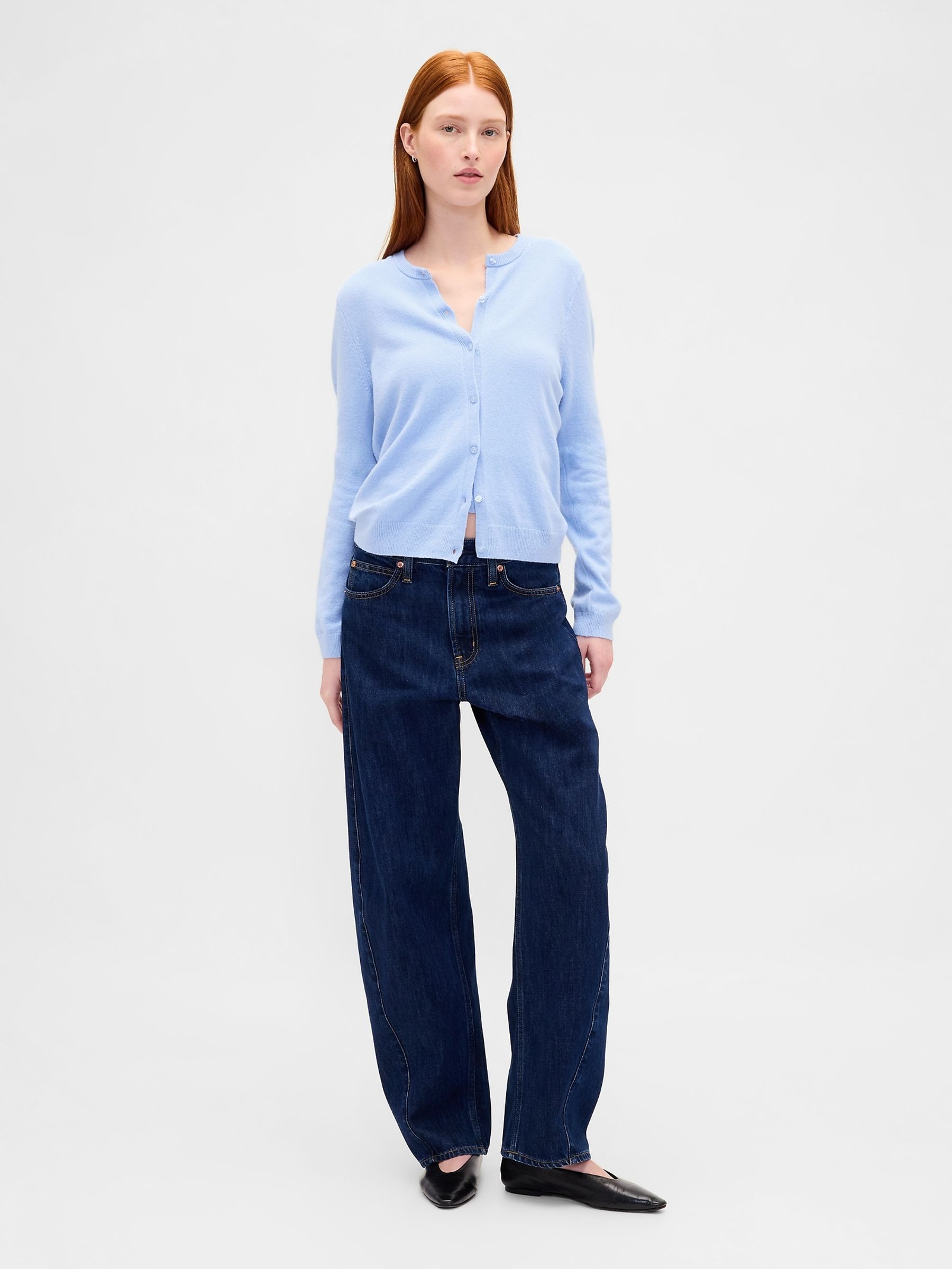 Light Blue Soft Touch Crop Cardigan - Image 3 of 4