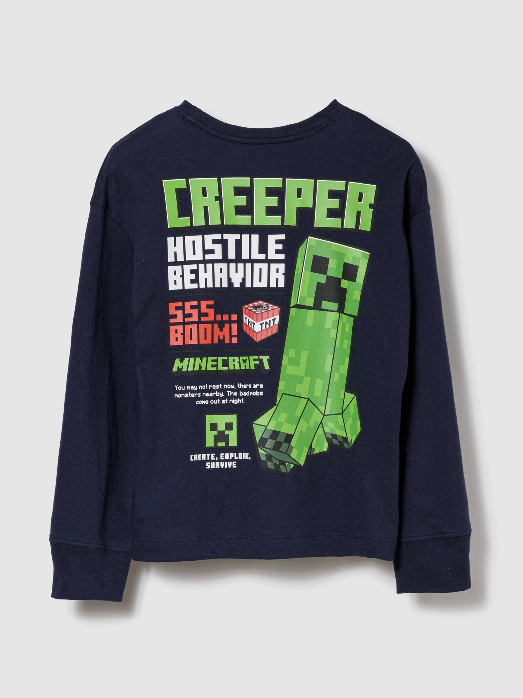 Navy Blue Minecraft Graphic T-Shirt (4-13yrs) - Image 1 of 3