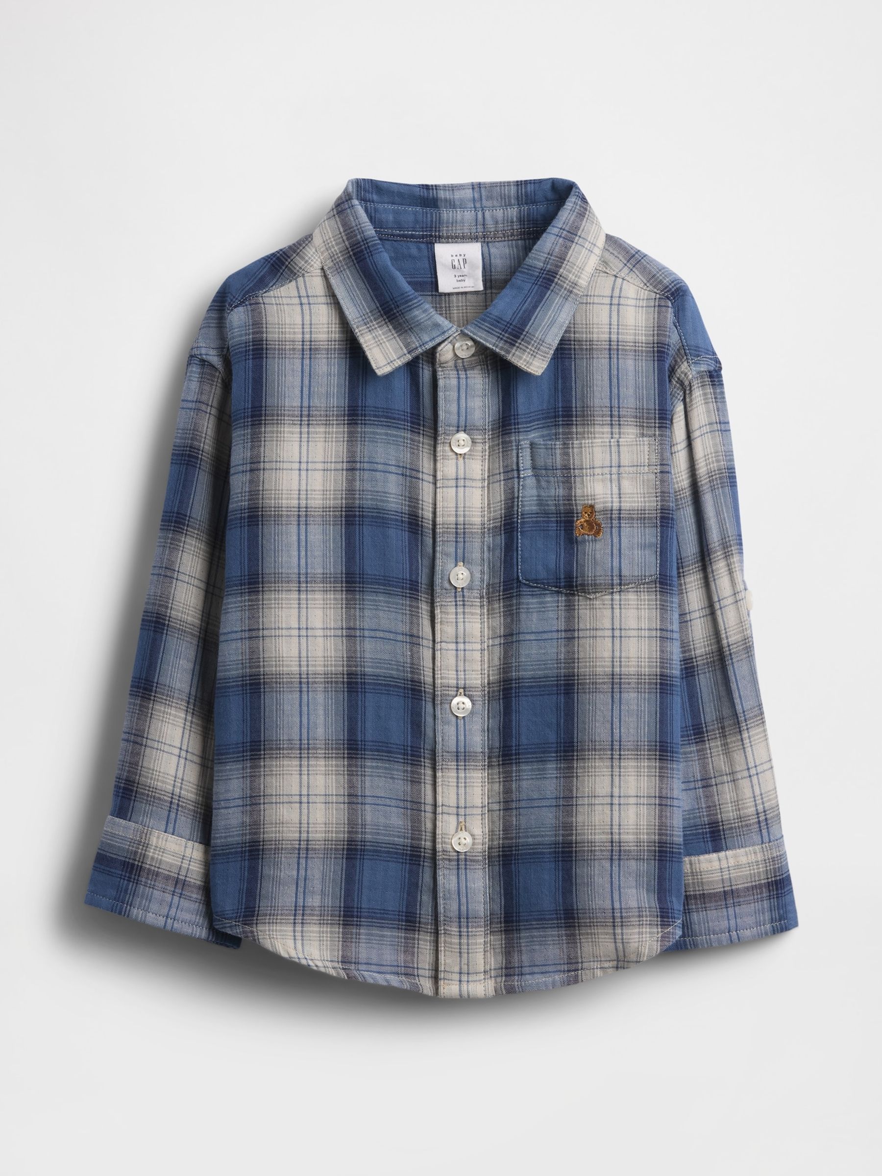 Blue Double Weave Check Shirt (6mths-5yrs) - Image 1 of 2