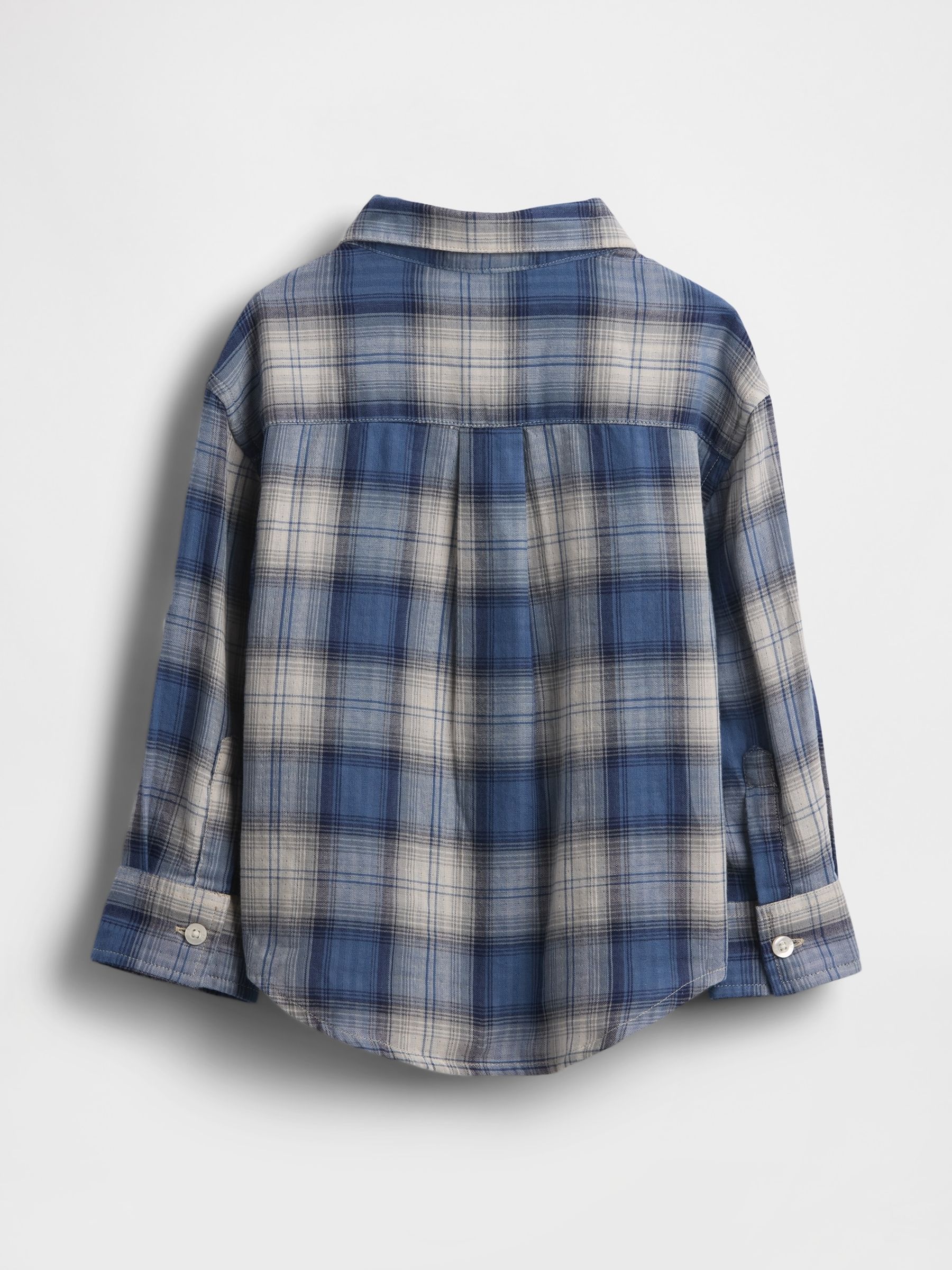 Blue Double Weave Check Shirt (6mths-5yrs) - Image 2 of 2