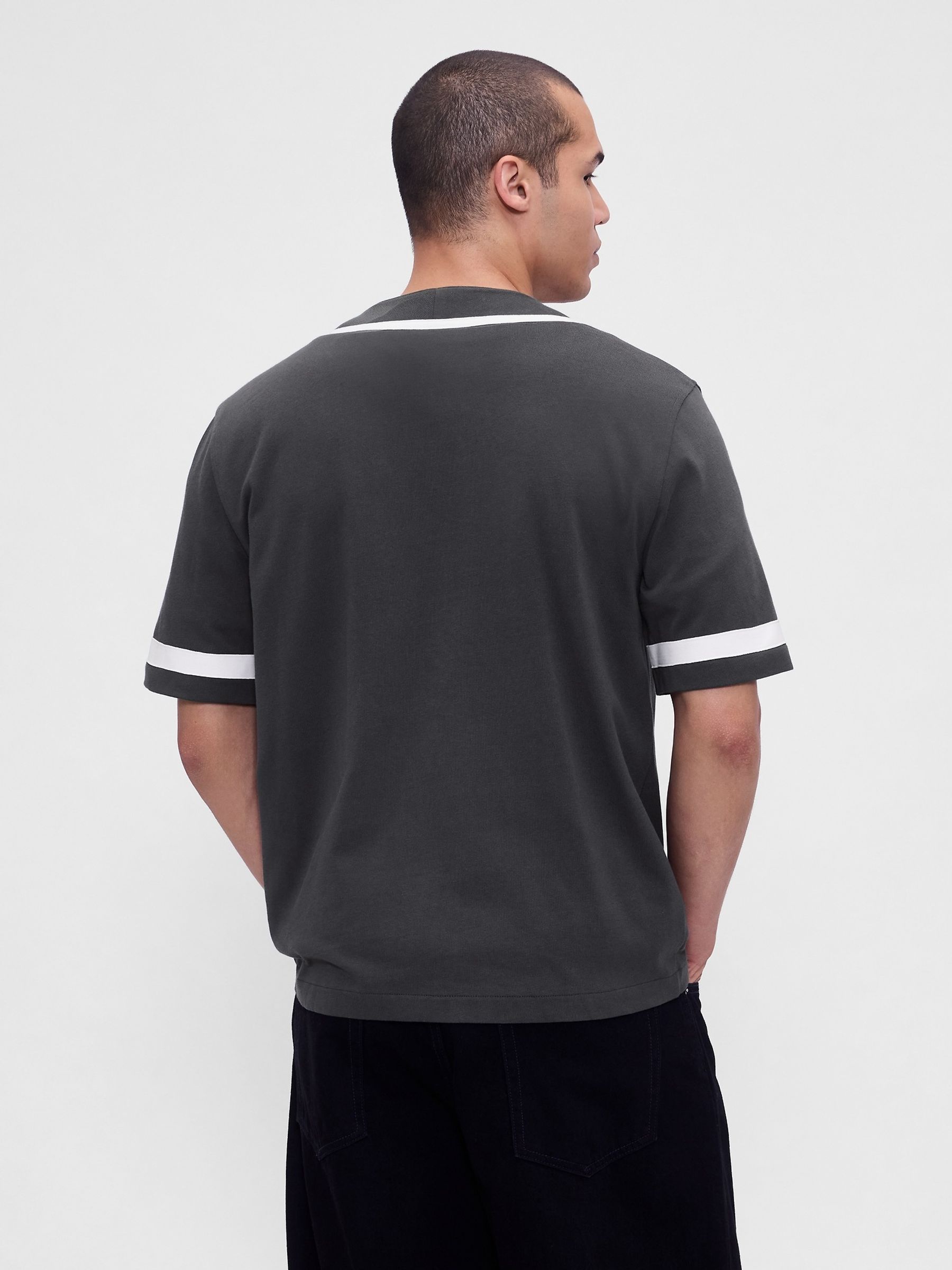Grey/White Varsity Logo Baseball Jersey T-Shirt - Image 2 of 4