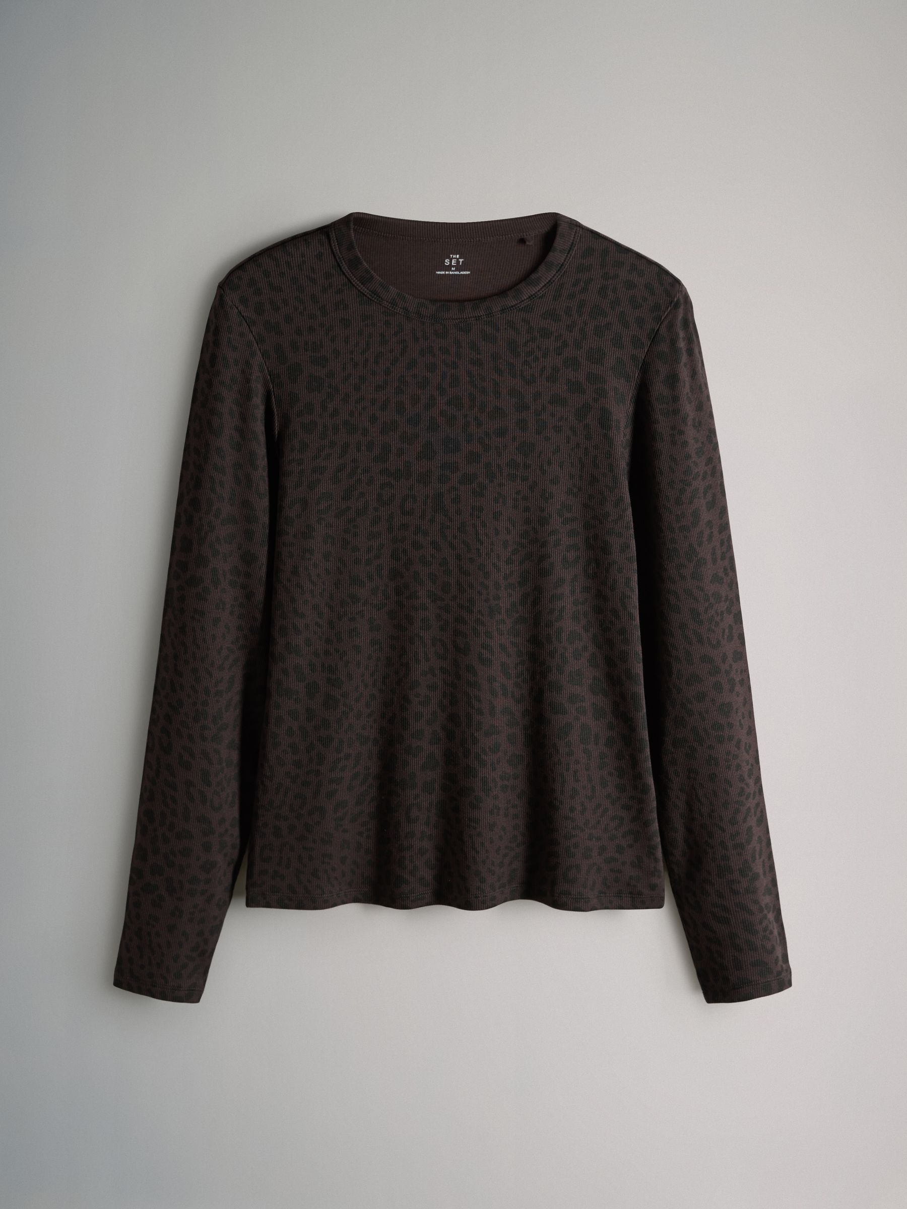 Navy/Animal/Ganache/Cinder - 4 Pack Long Sleeve Ribbed T-Shirts - Image 2 of 7