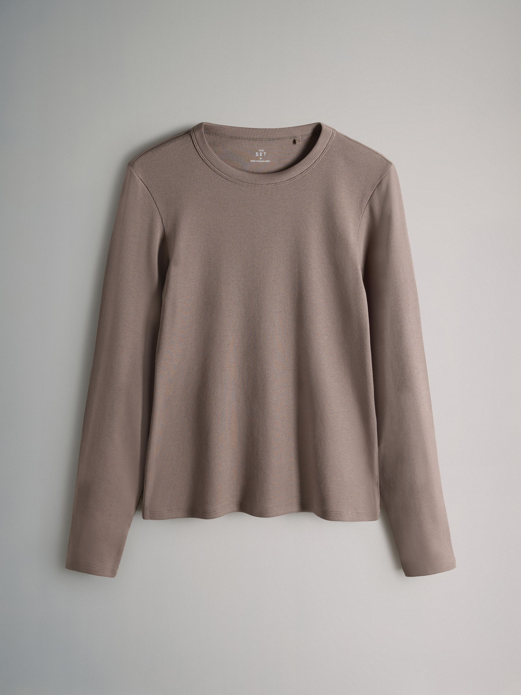 Navy/Animal/Ganache/Cinder - 4 Pack Long Sleeve Ribbed T-Shirts - Image 4 of 7