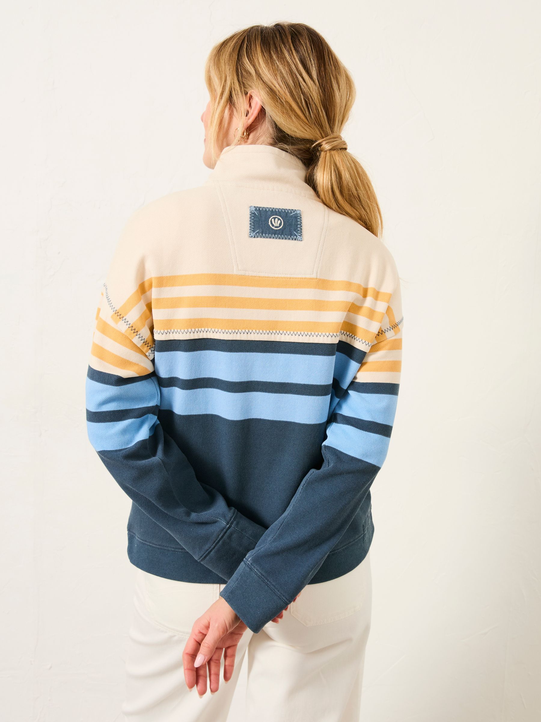 Airlie Blue Relaxed Stripe Half Neck Sweat - Image 2 of 6