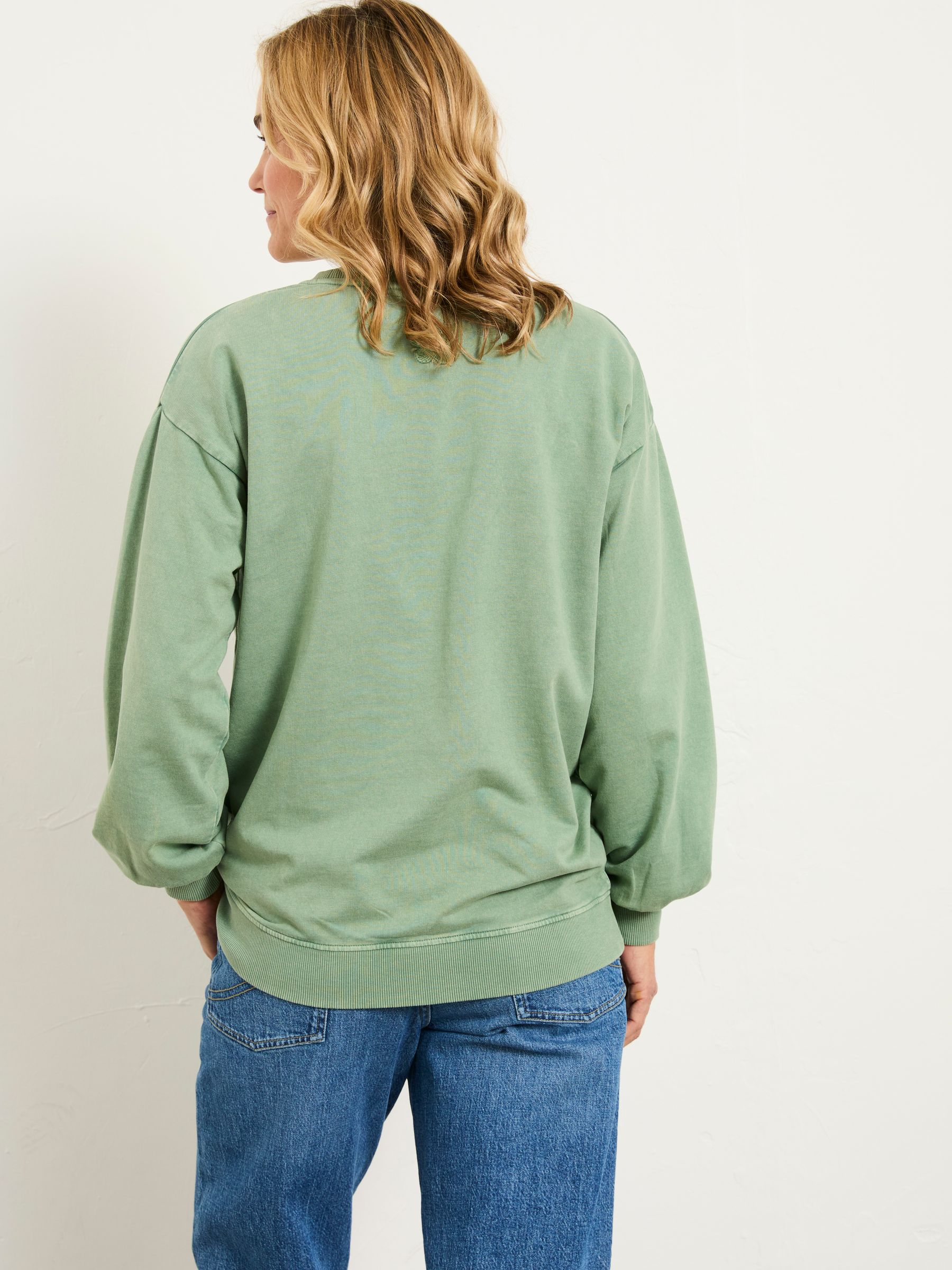 Alex Jade Green Floral Placement Crew Sweat - Image 2 of 6 Alex Jade Green Floral Placement Crew Sweat - Image 2 of 6