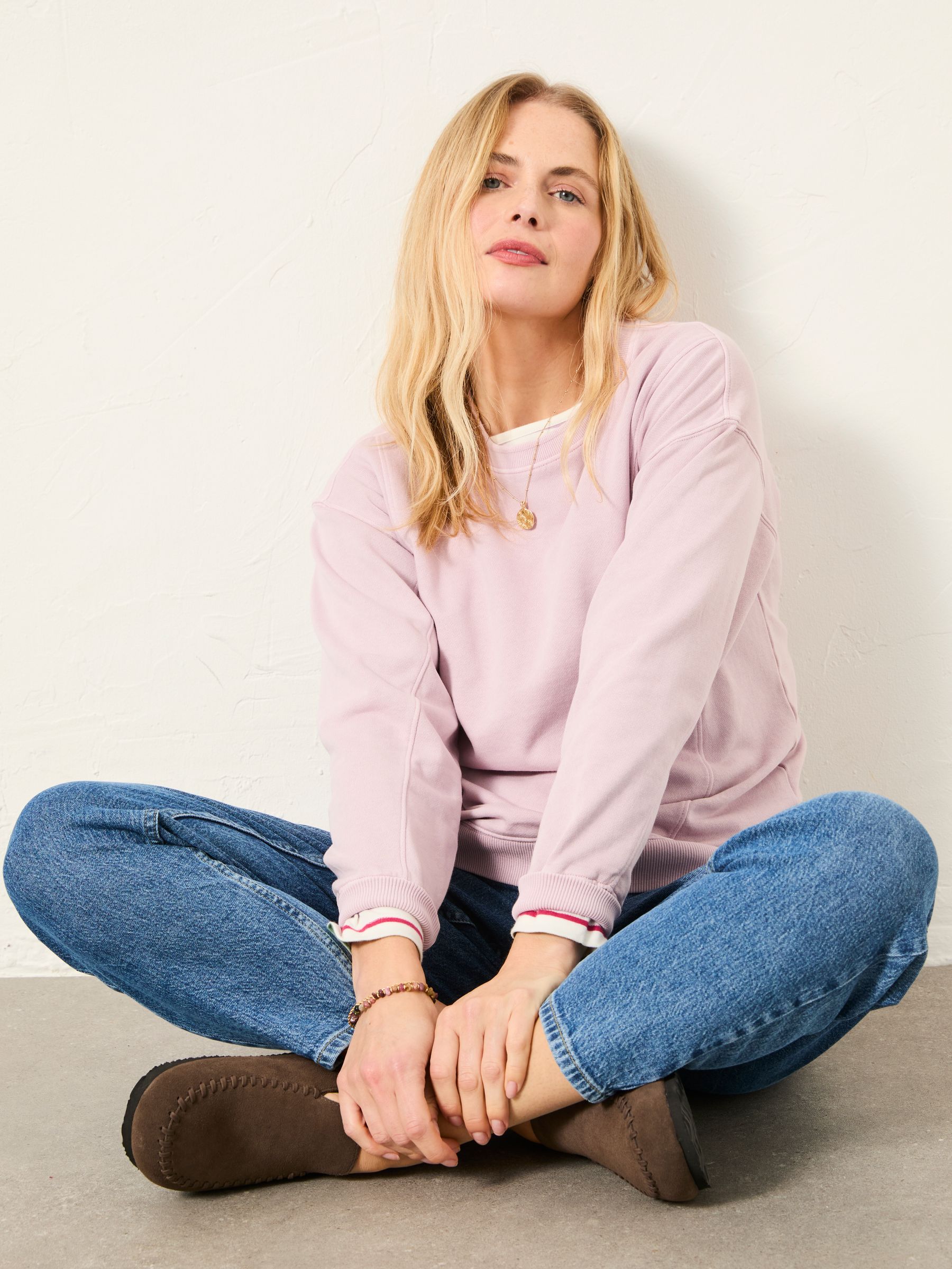 Sienna Lilac Purple Seam Detail Crew Sweat - Image 4 of 5