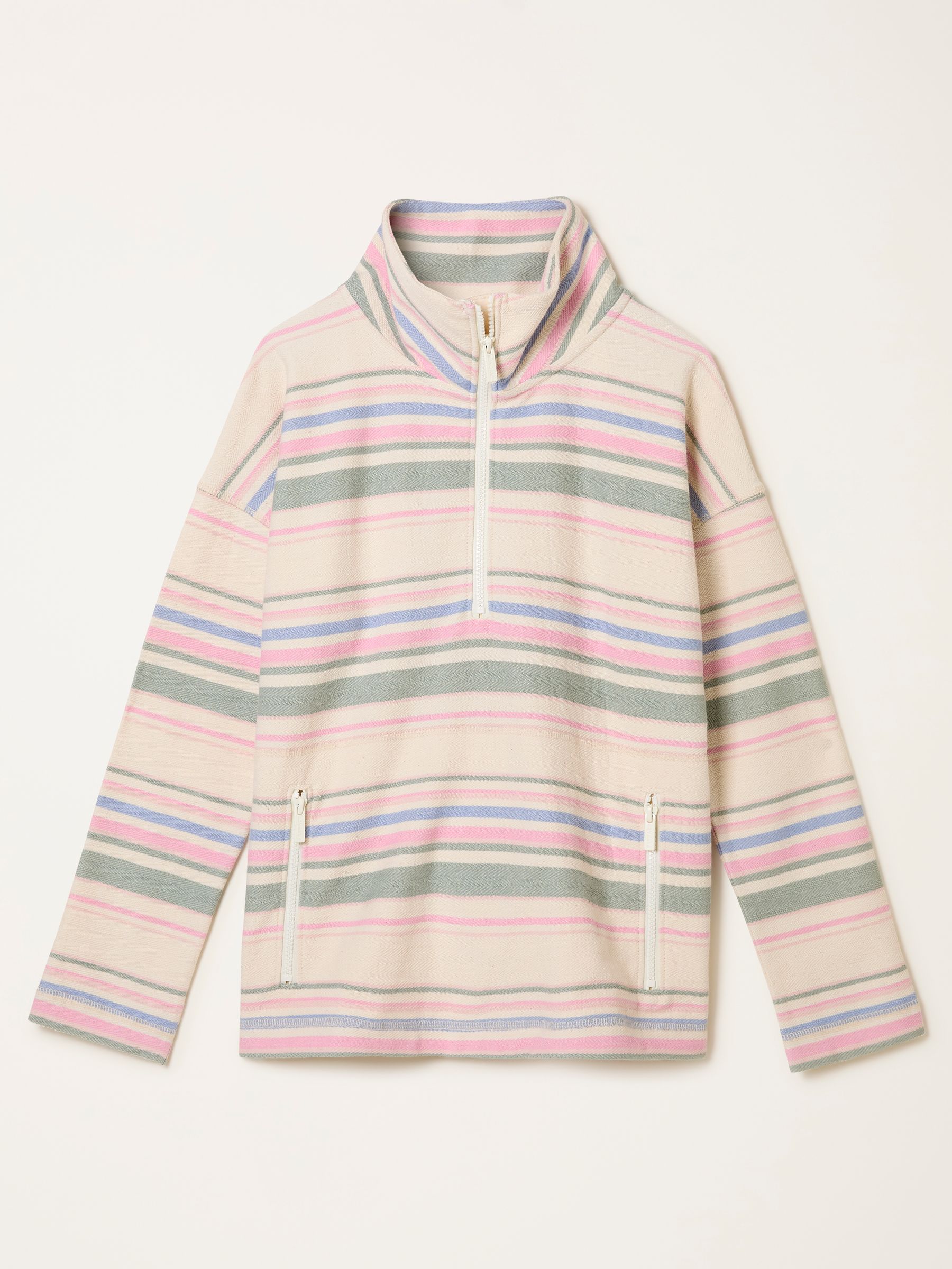Thea Multi Textured Stripe Half Neck Sweat - Image 6 of 6