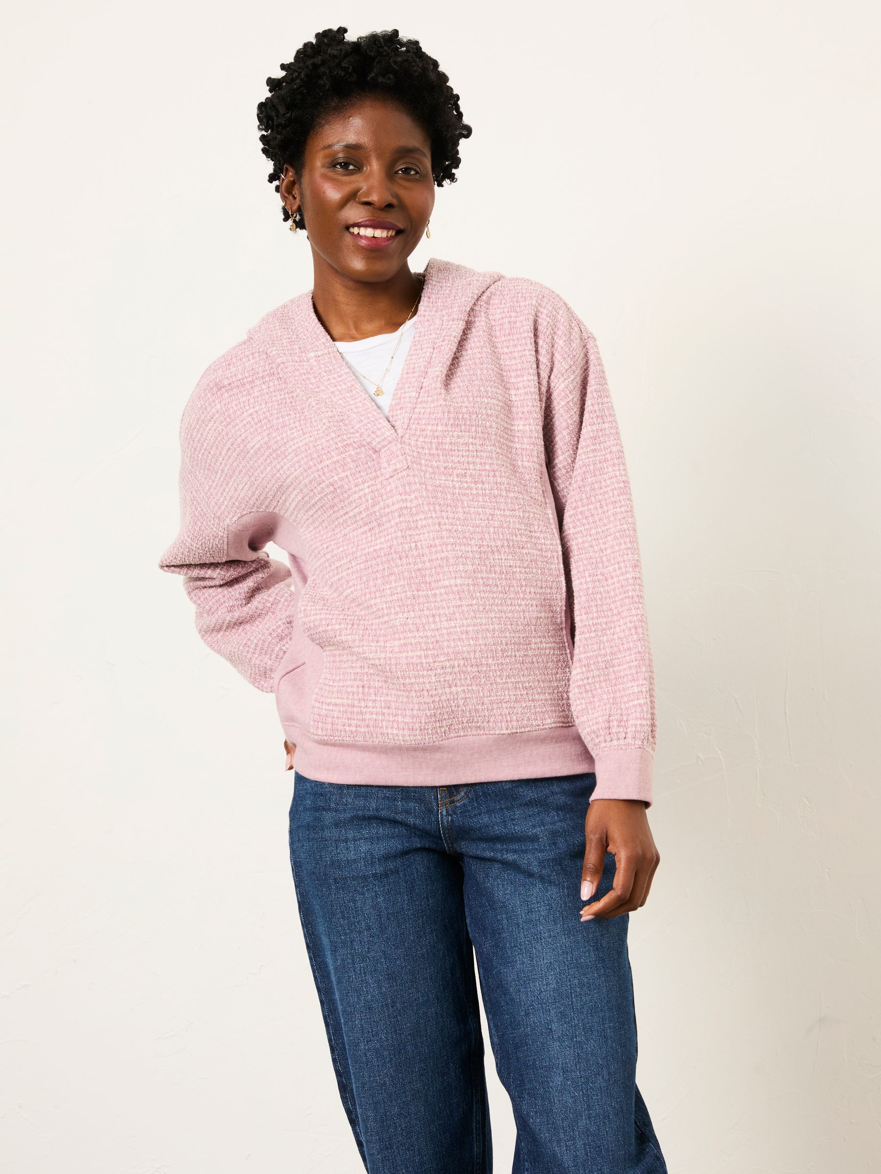 Emma Purple Textured Hoodie - Image 1 of 5