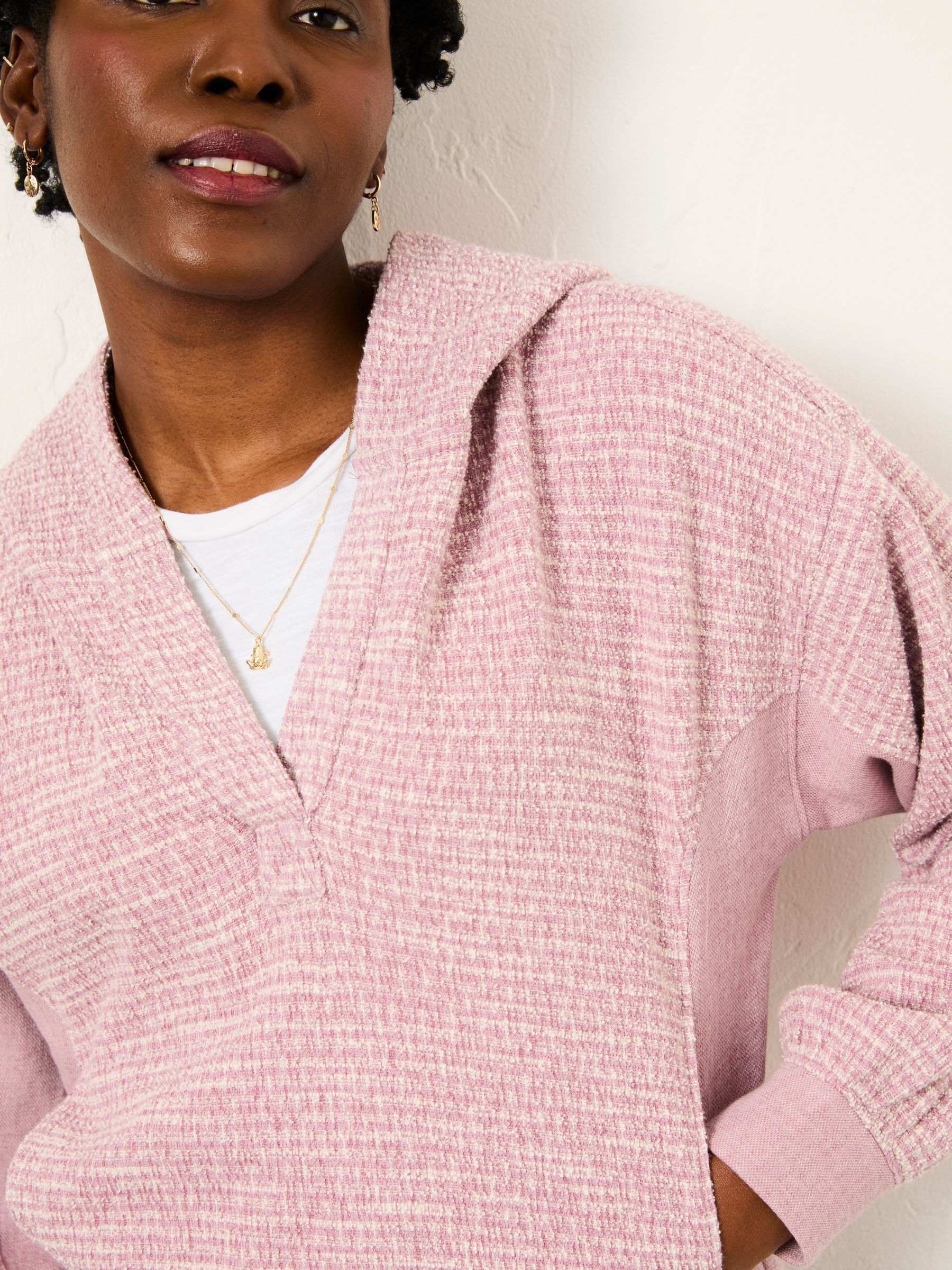 Emma Purple Textured Hoodie - Image 3 of 5