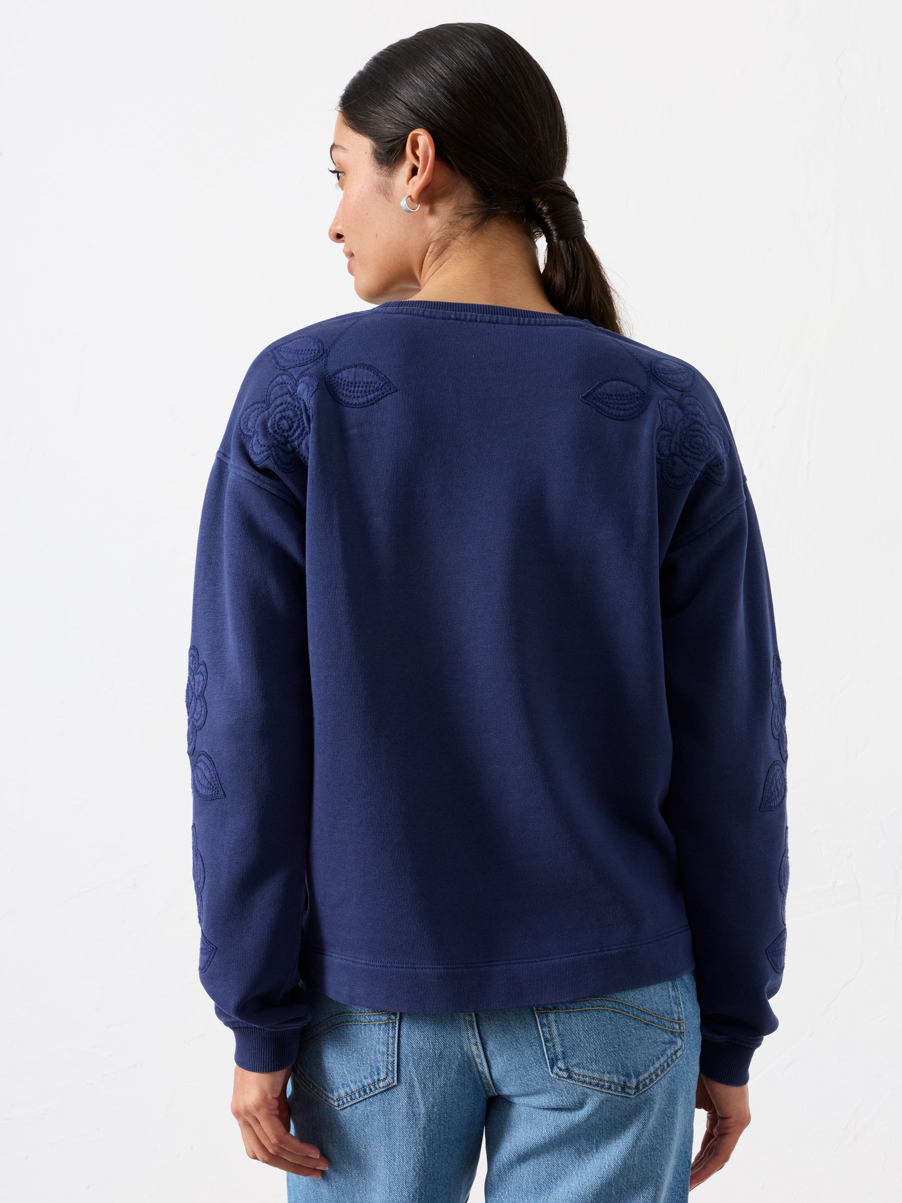 Blue Applique Floral Crew Sweat - Image 2 of 5