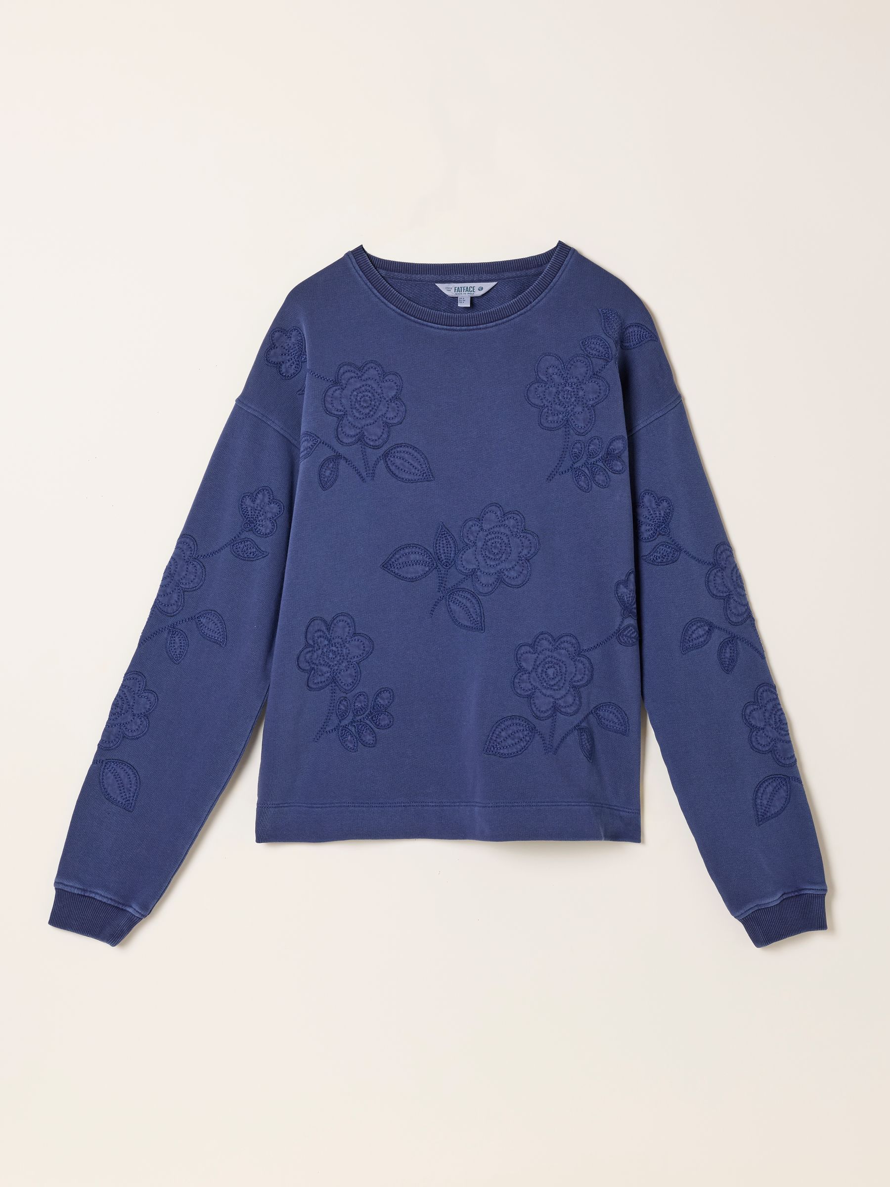 Blue Applique Floral Crew Sweat - Image 5 of 5