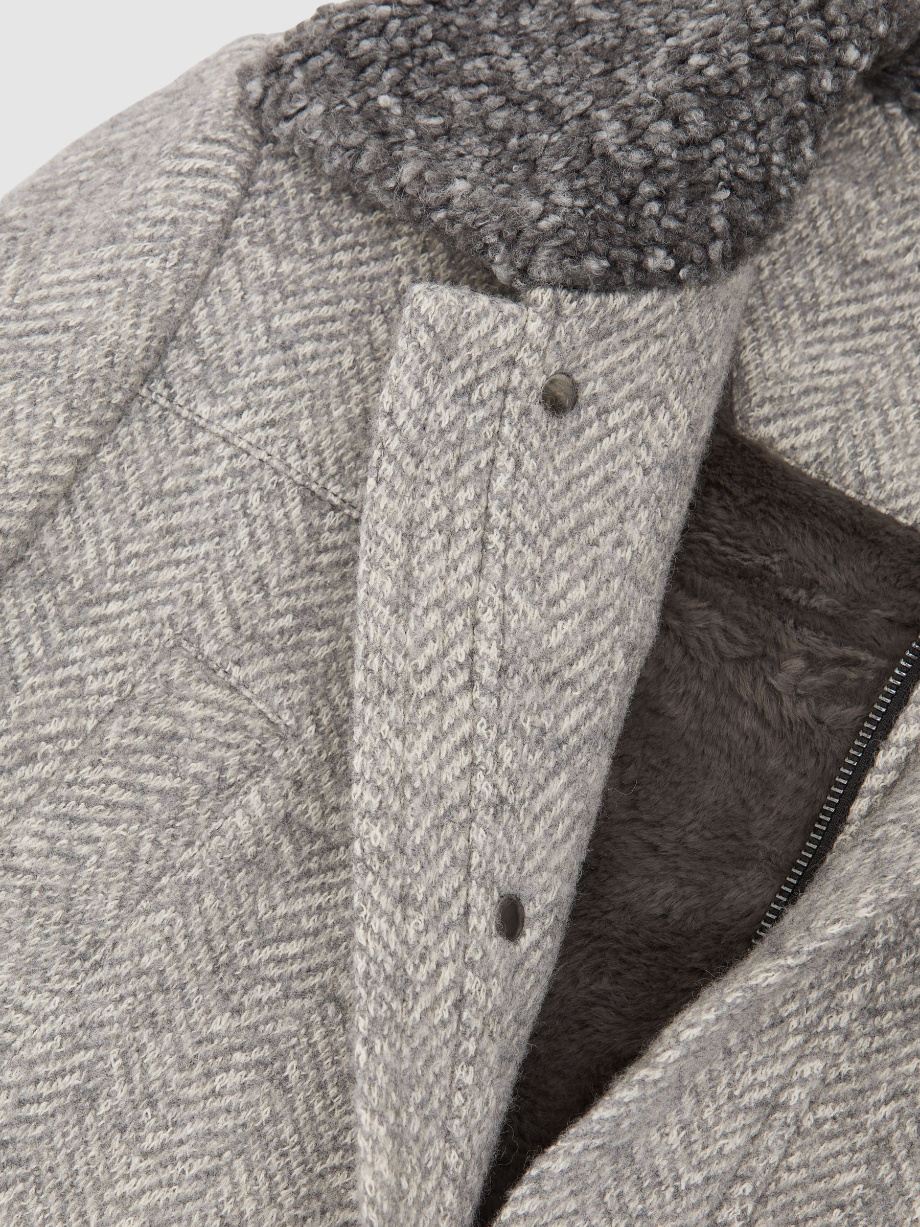 Wool-Cotton Herringbone Jacket in Grey - Image 10 of 10