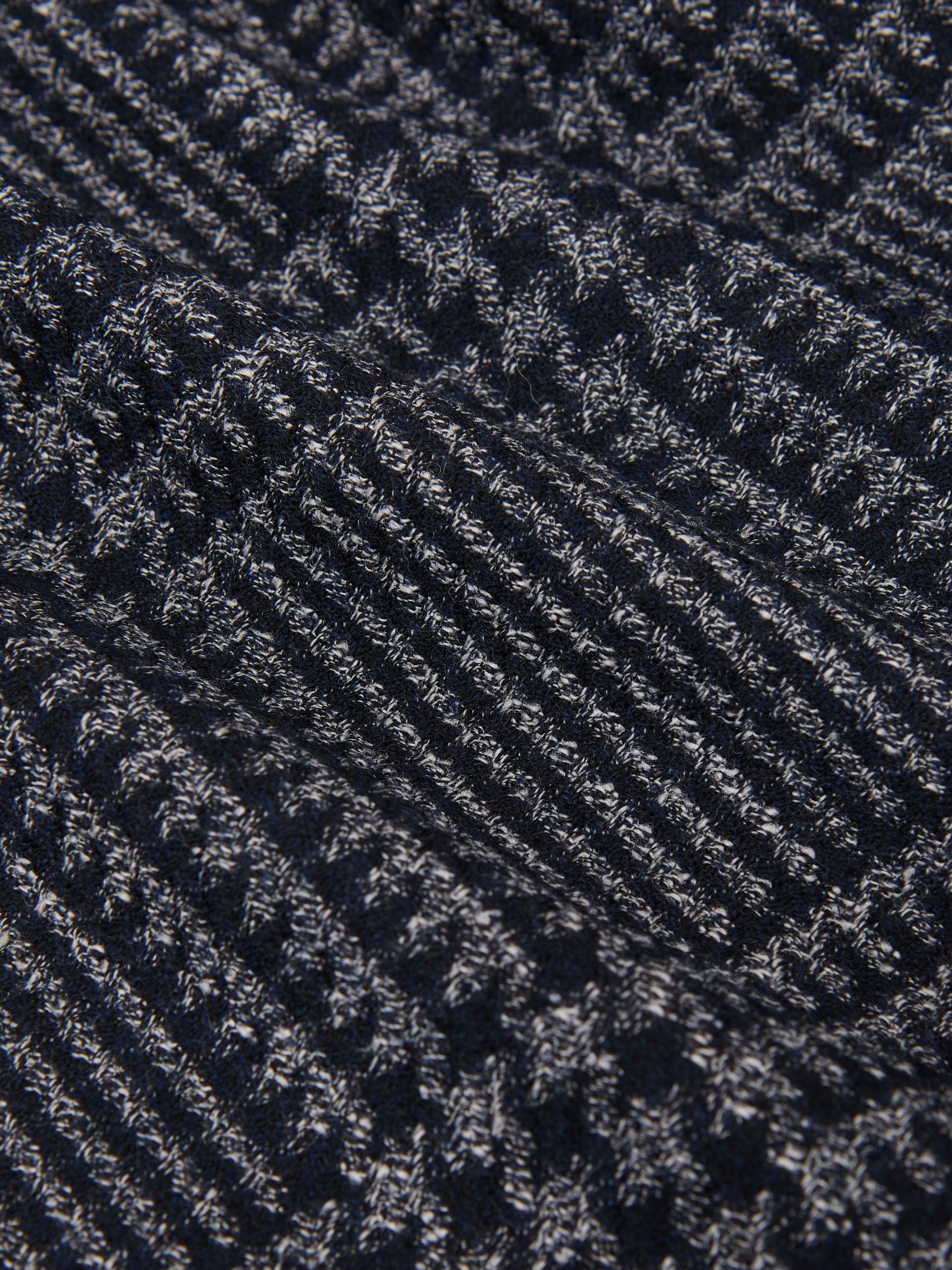 Wool-Blend Check Single-Breasted Blazer Tailored-Fit in Navy - image 3
