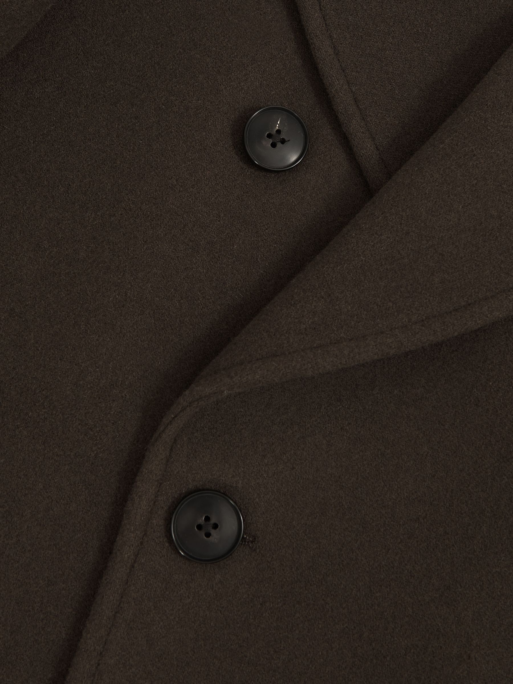 Wool-Blend Double-Breasted Pea Coat in Dark Green - image 3