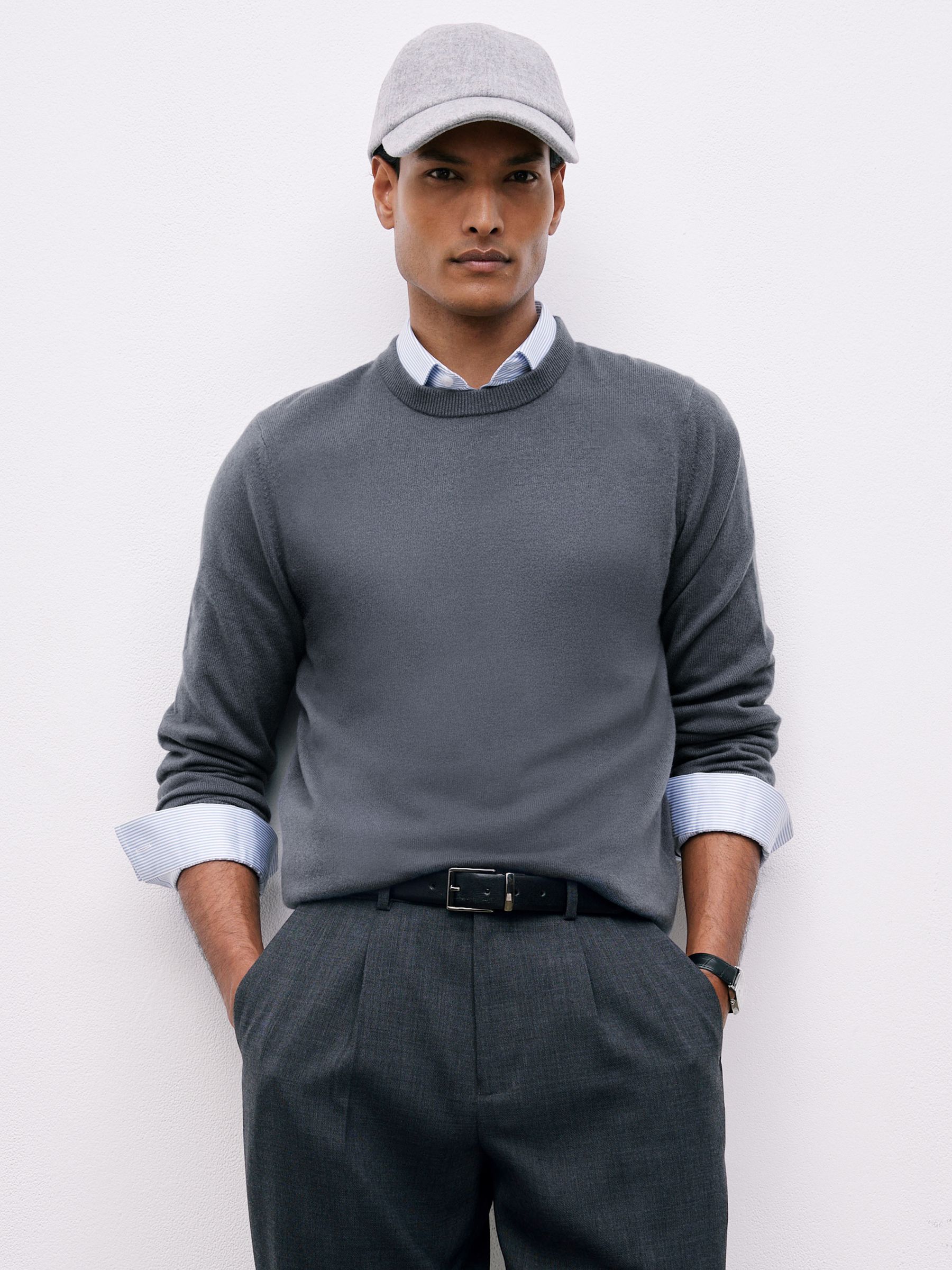 Atelier 100% Cashmere Crew-Neck Jumper in Powder Blue - Image 5 of 6