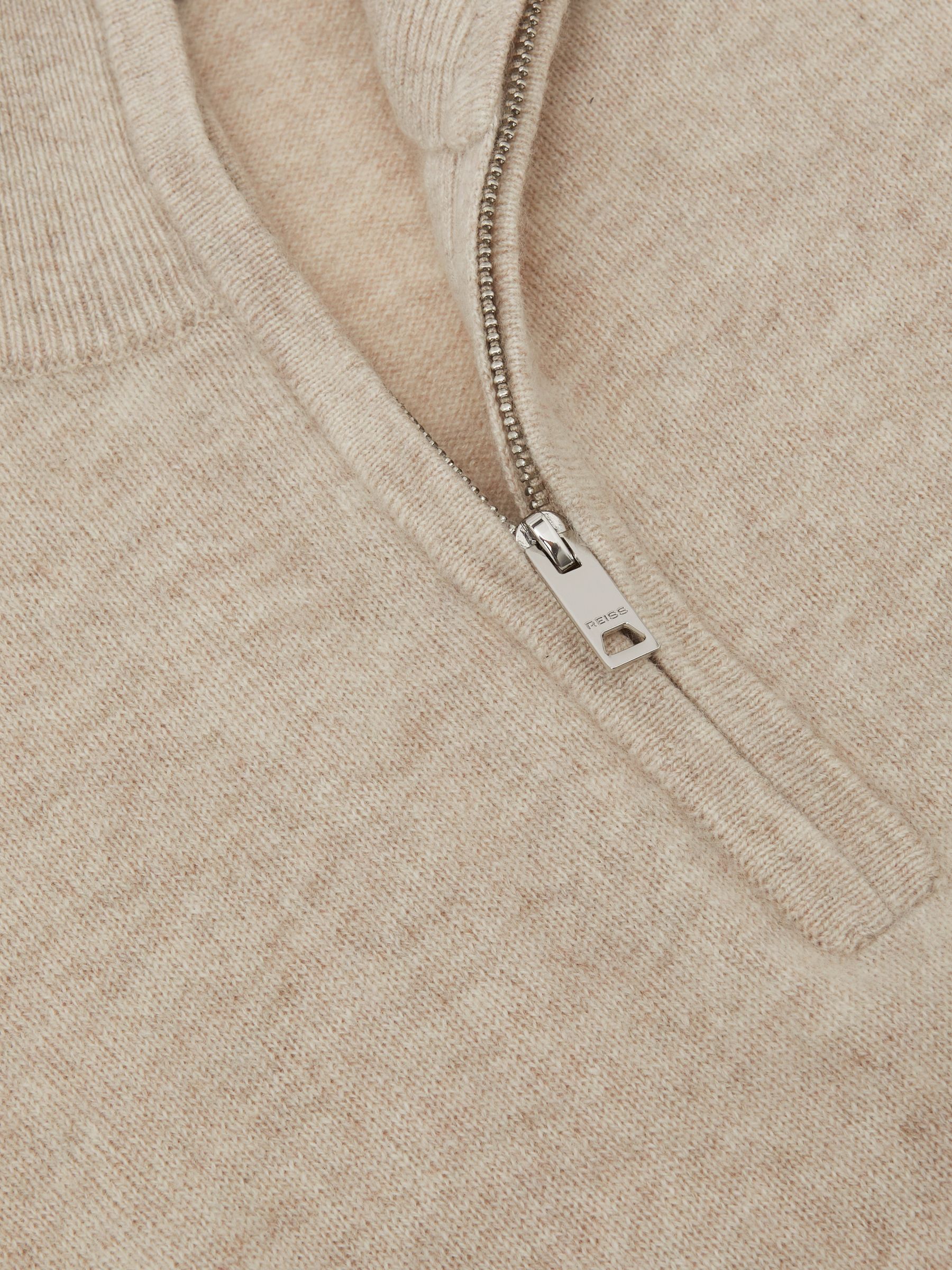 Atelier 100% Cashmere Half-Zip Jumper in Oatmeal Melange - image 3
