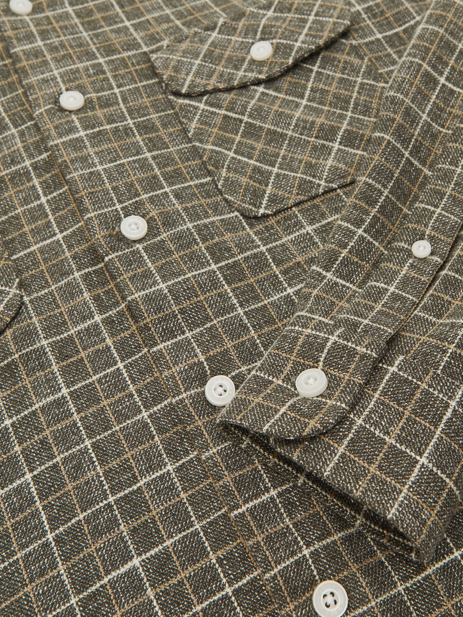Check Twin-Pocket Jersey Overshirt in Grey - image 3