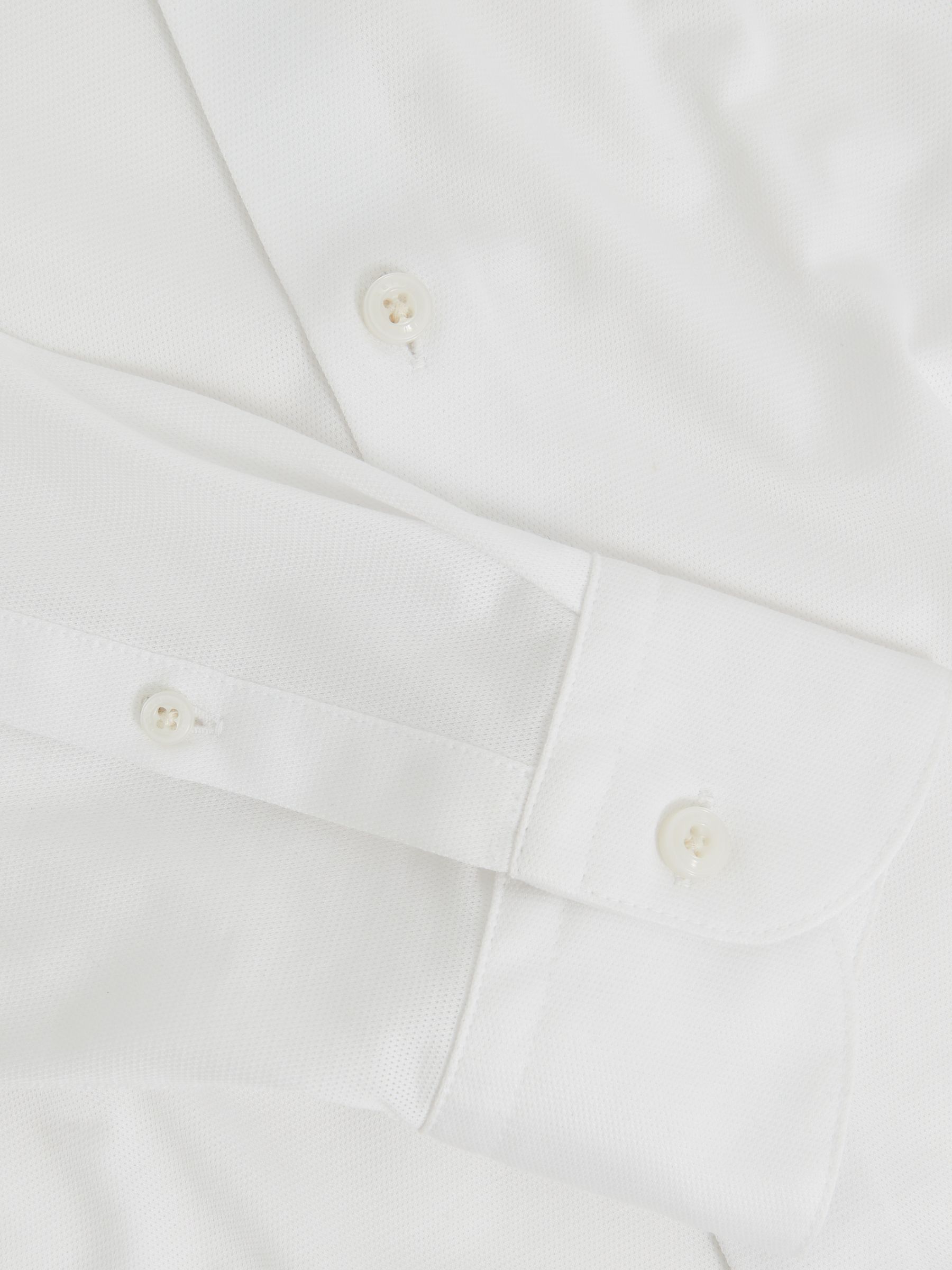 Cotton-Blend Jersey Cutaway-Collar Shirt Slim-Fit in White - image 3