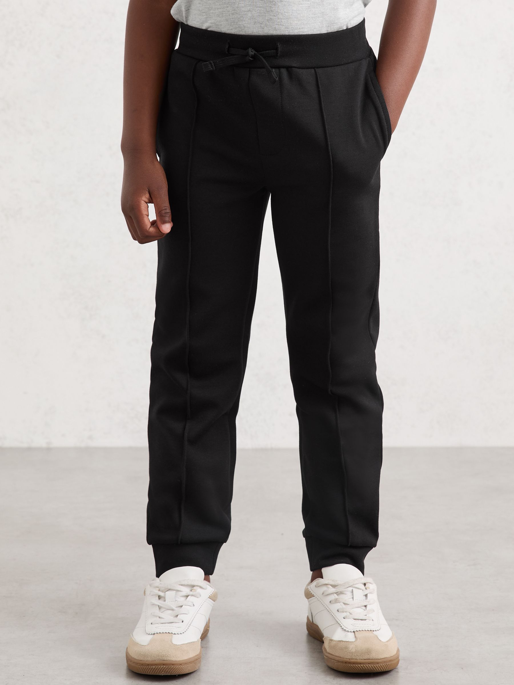 3-9 yrs Interlock Drawstring Joggers in Black - Image 3 of 4