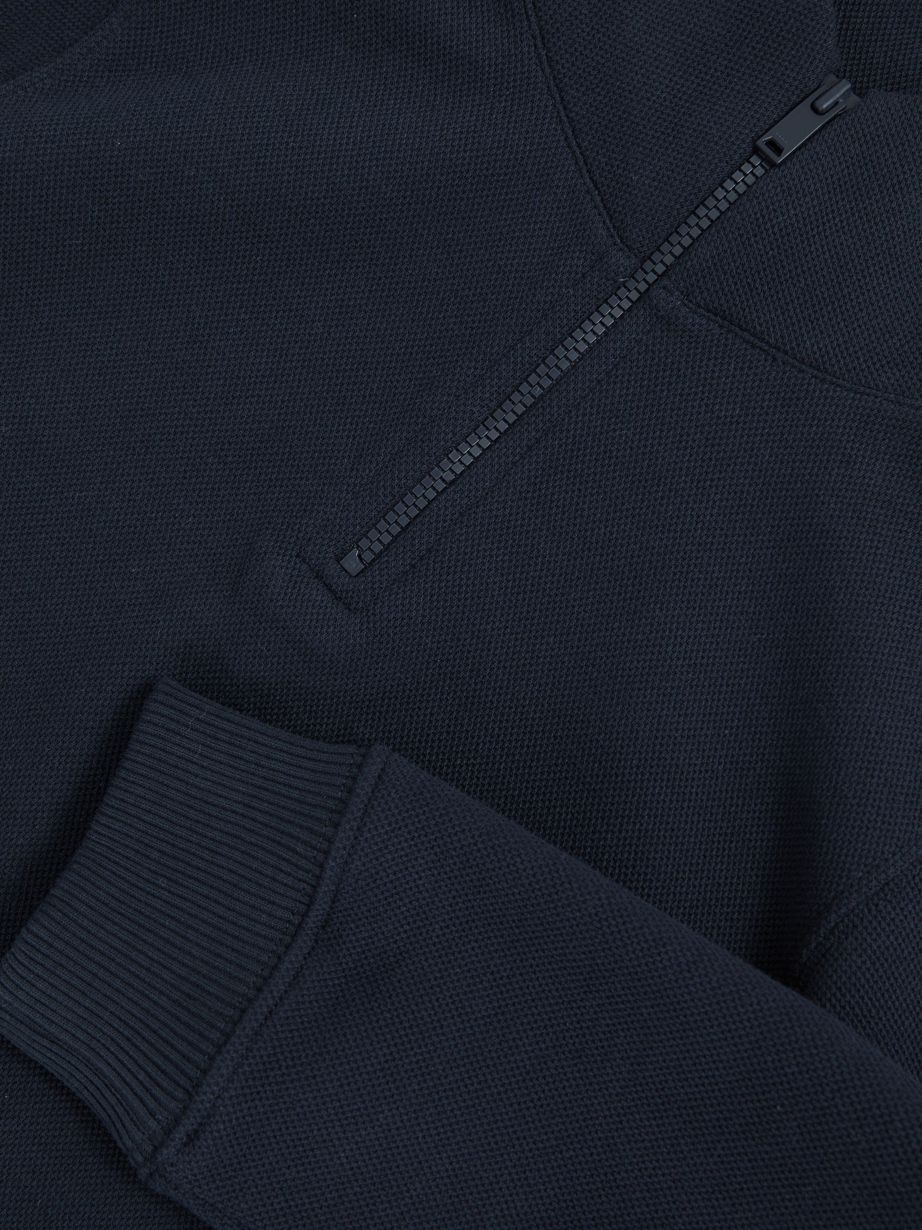 13-14 yrs Textured Half-Zip Sweatshirt with Cotton in Navy - Image 4 of 4
