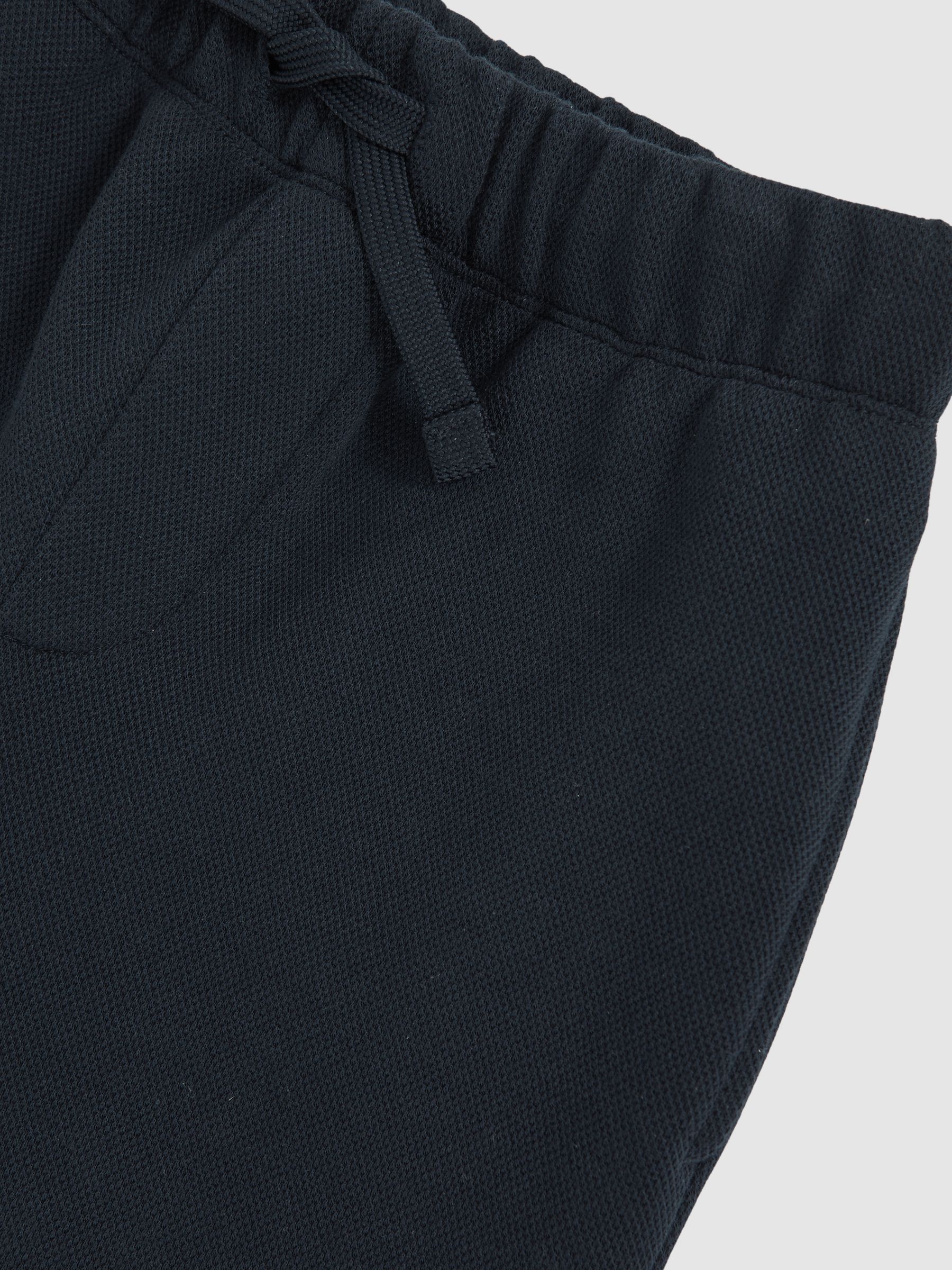 9-13 yrs Cotton-Blend Textured Cuffed Joggers in Navy - Image 4 of 4