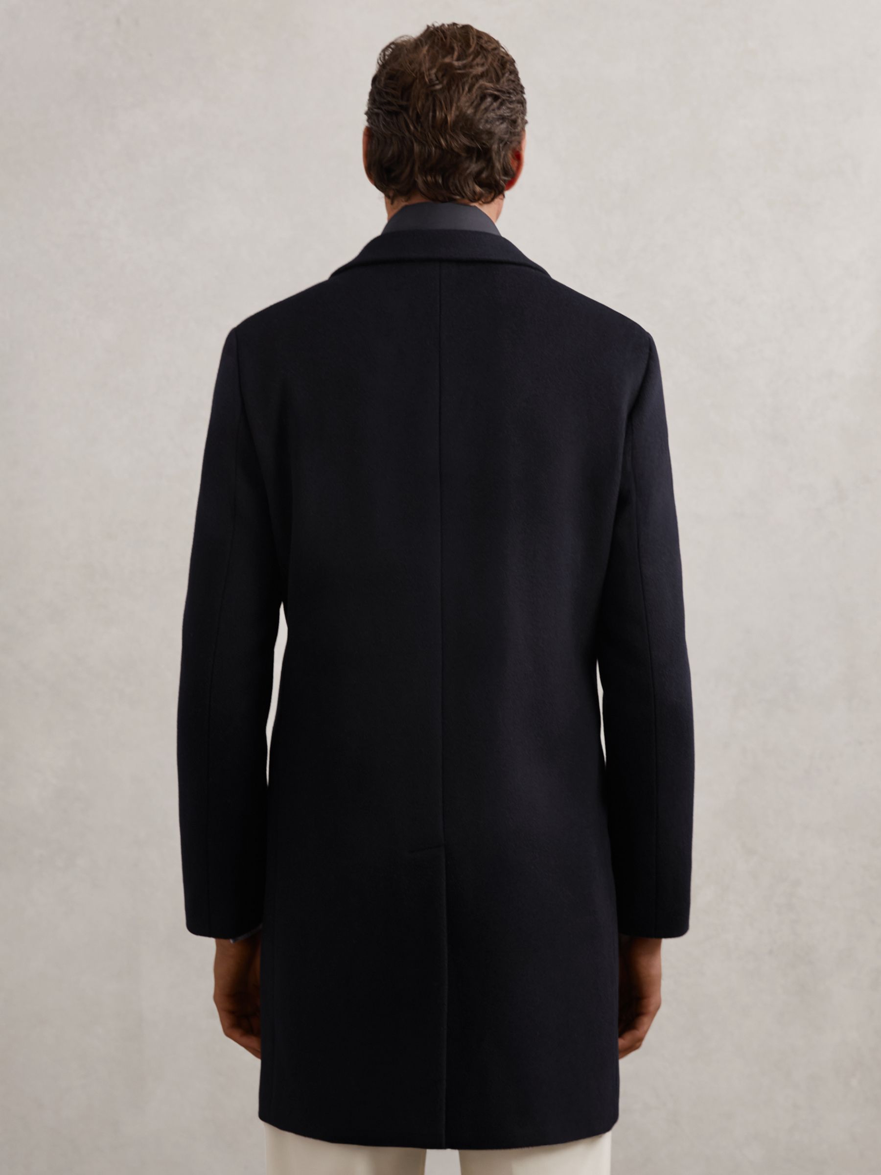 Wool-Blend Internal-Gilet Overcoat in Navy - image 5