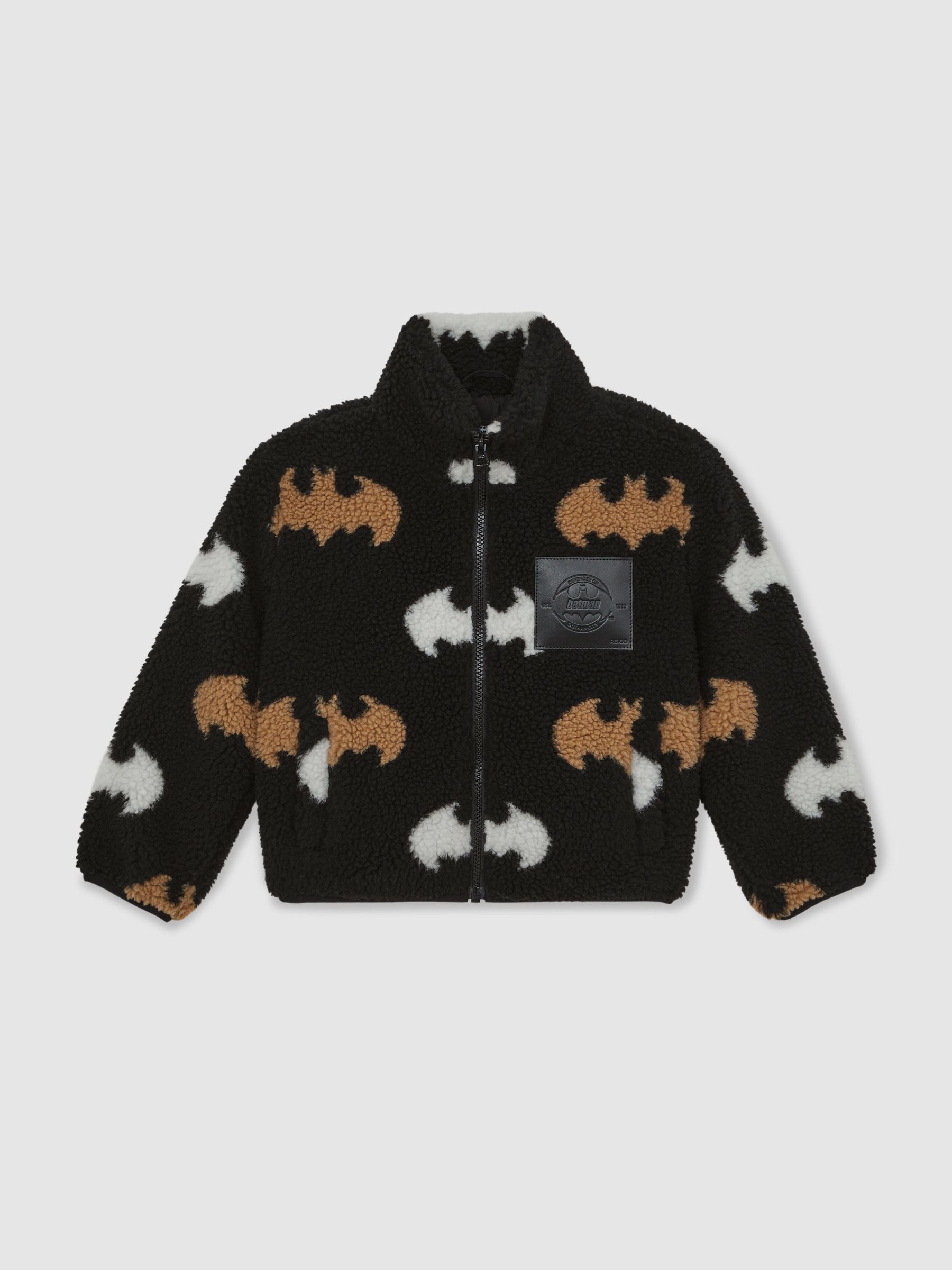 13-14 yrs Batman | Reiss Fleece Zip Jacket in Black - Image 1 of 5