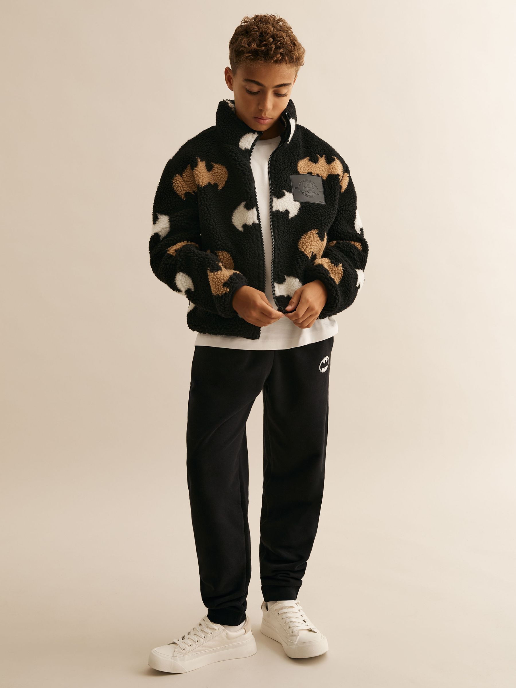 13-14 yrs Batman | Reiss Fleece Zip Jacket in Black - Image 4 of 5