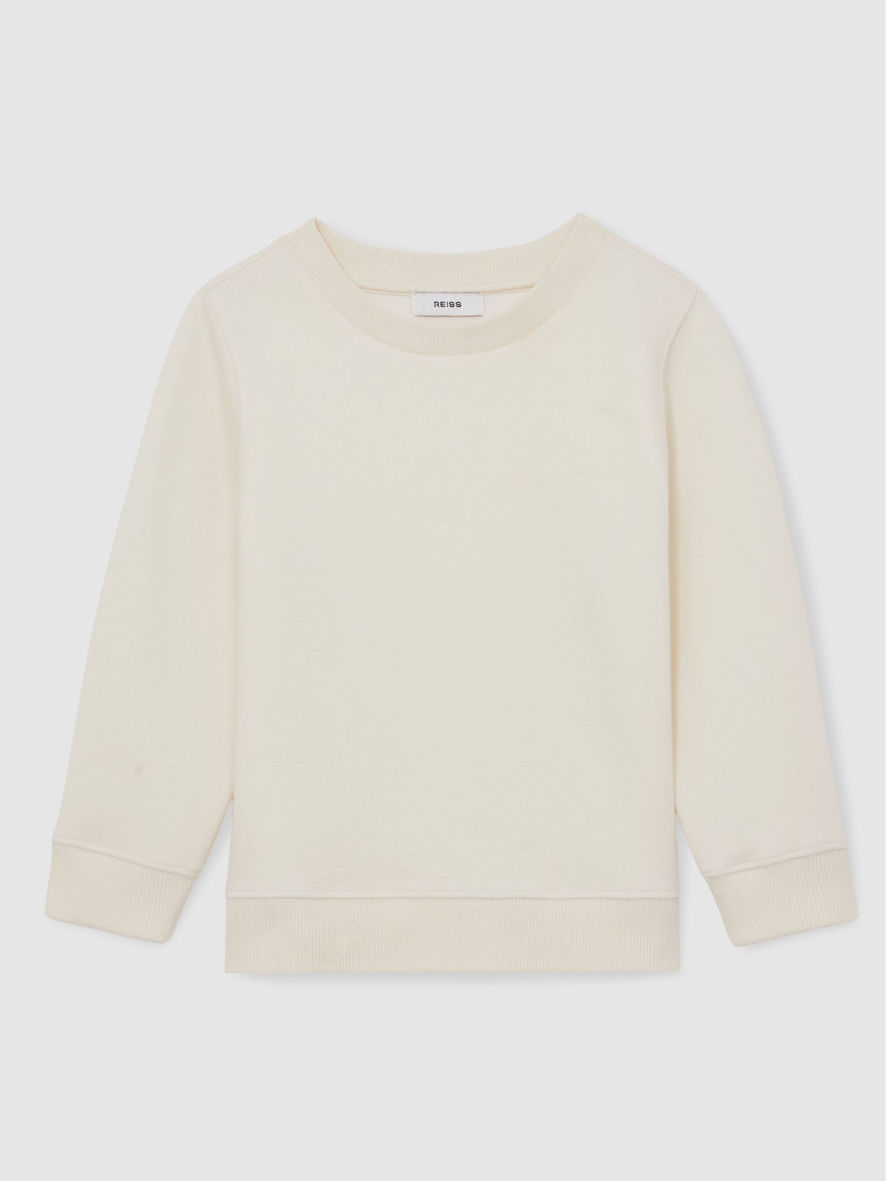 9-13 yrs Cotton-Blend Textured Sweatshirt in Off White - Image 2 of 4