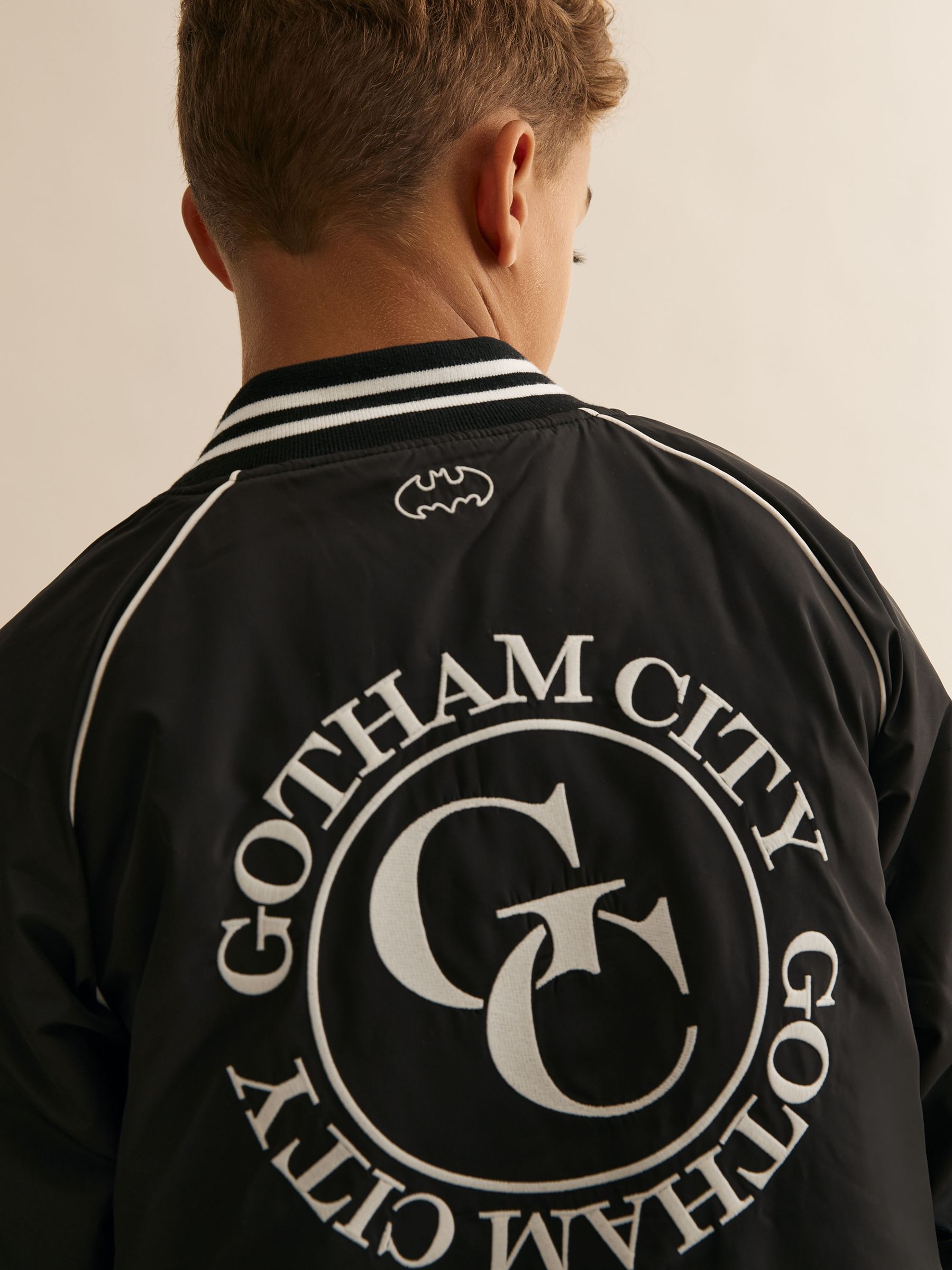 13-14 yrs Batman | Reiss Gotham City Jacket in Black - Image 2 of 5