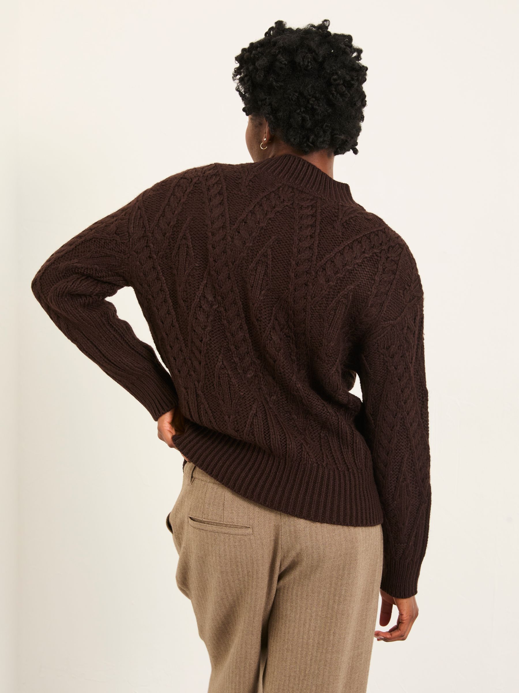 Casey Chocolate Brown Knitted Jumper - Image 2 of 6 Casey Chocolate Brown Knitted Jumper - Image 2 of 6