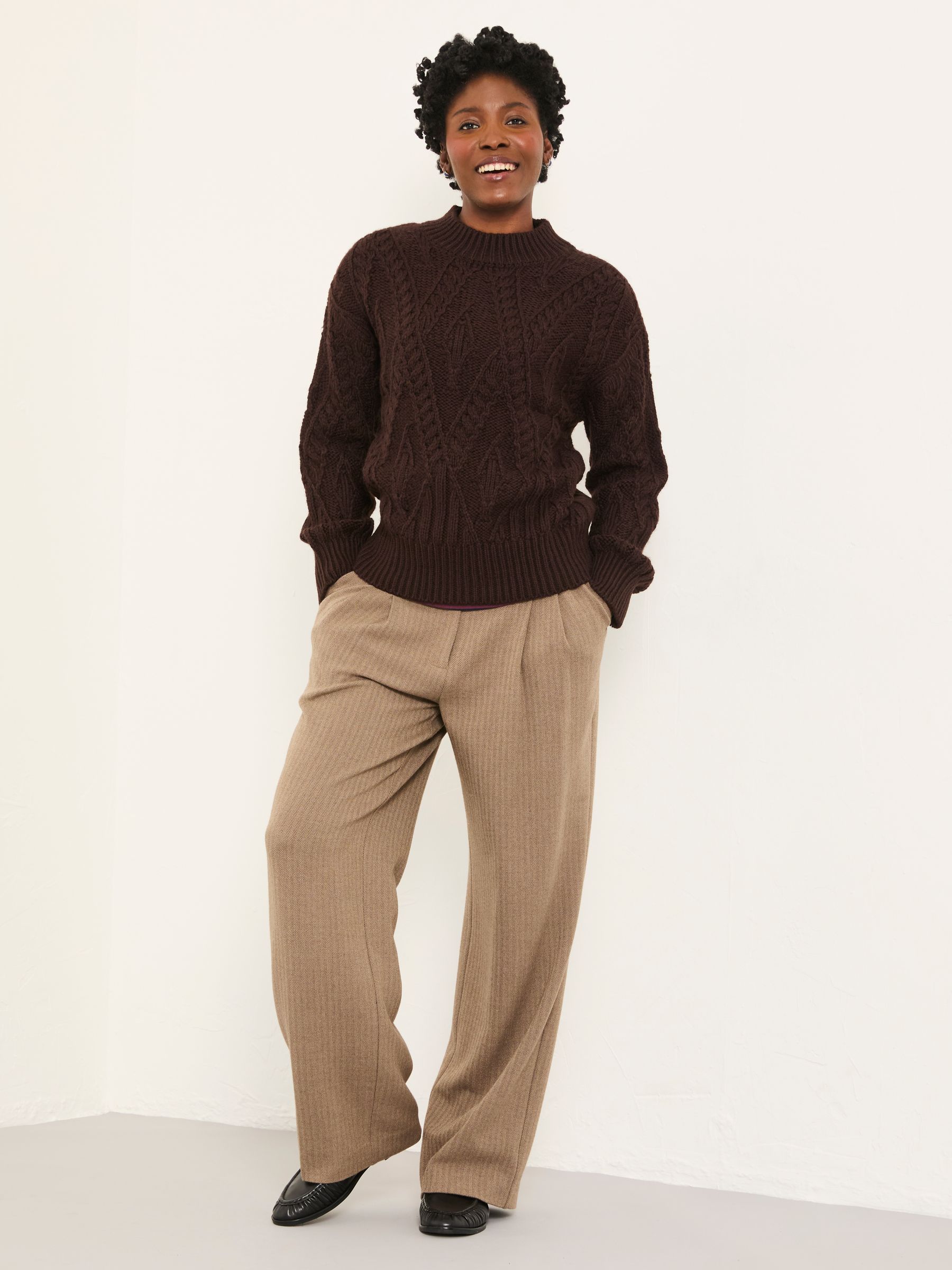 Casey Chocolate Brown Knitted Jumper - Image 3 of 6