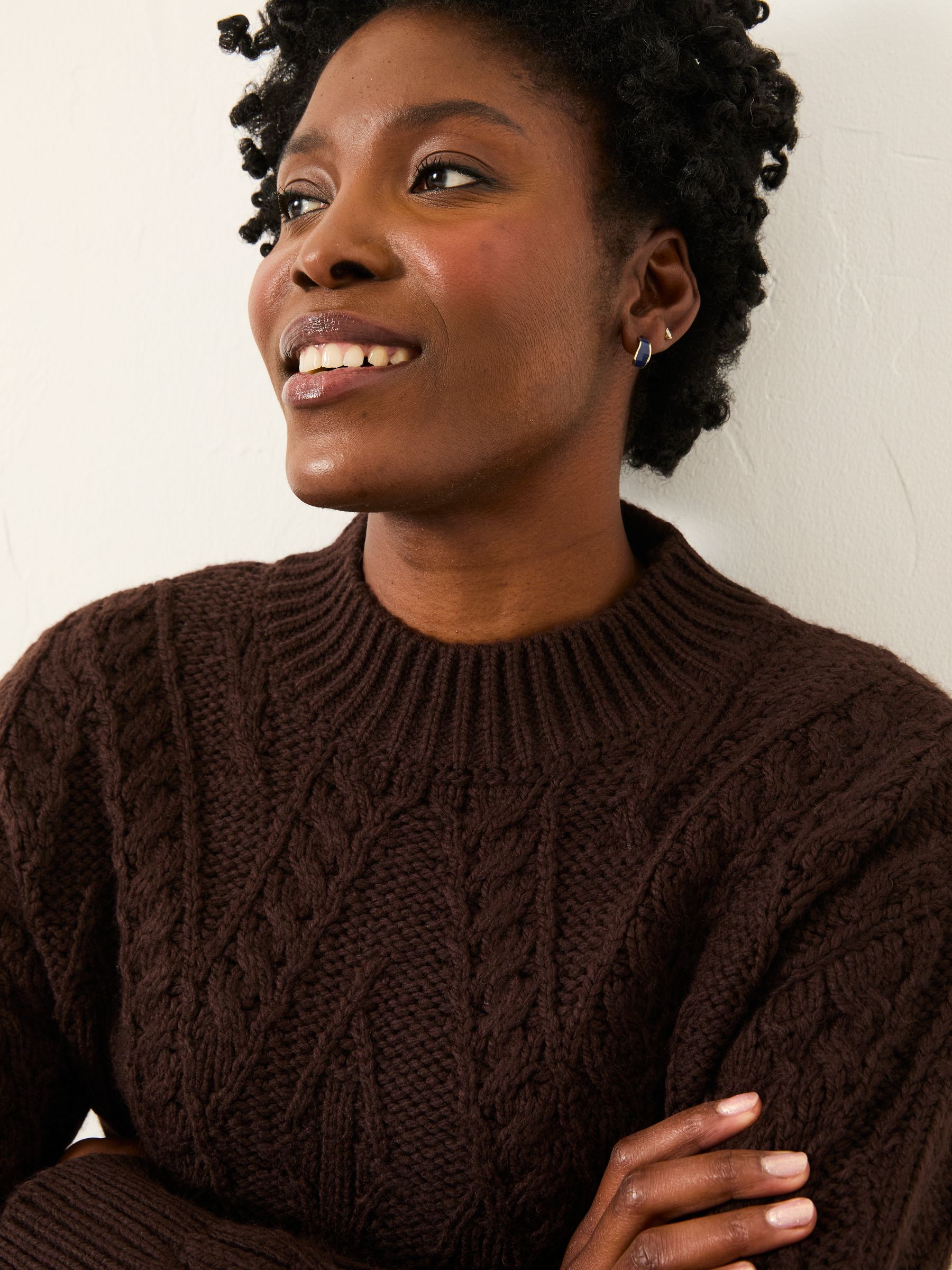 Casey Chocolate Brown Knitted Jumper - Image 4 of 6