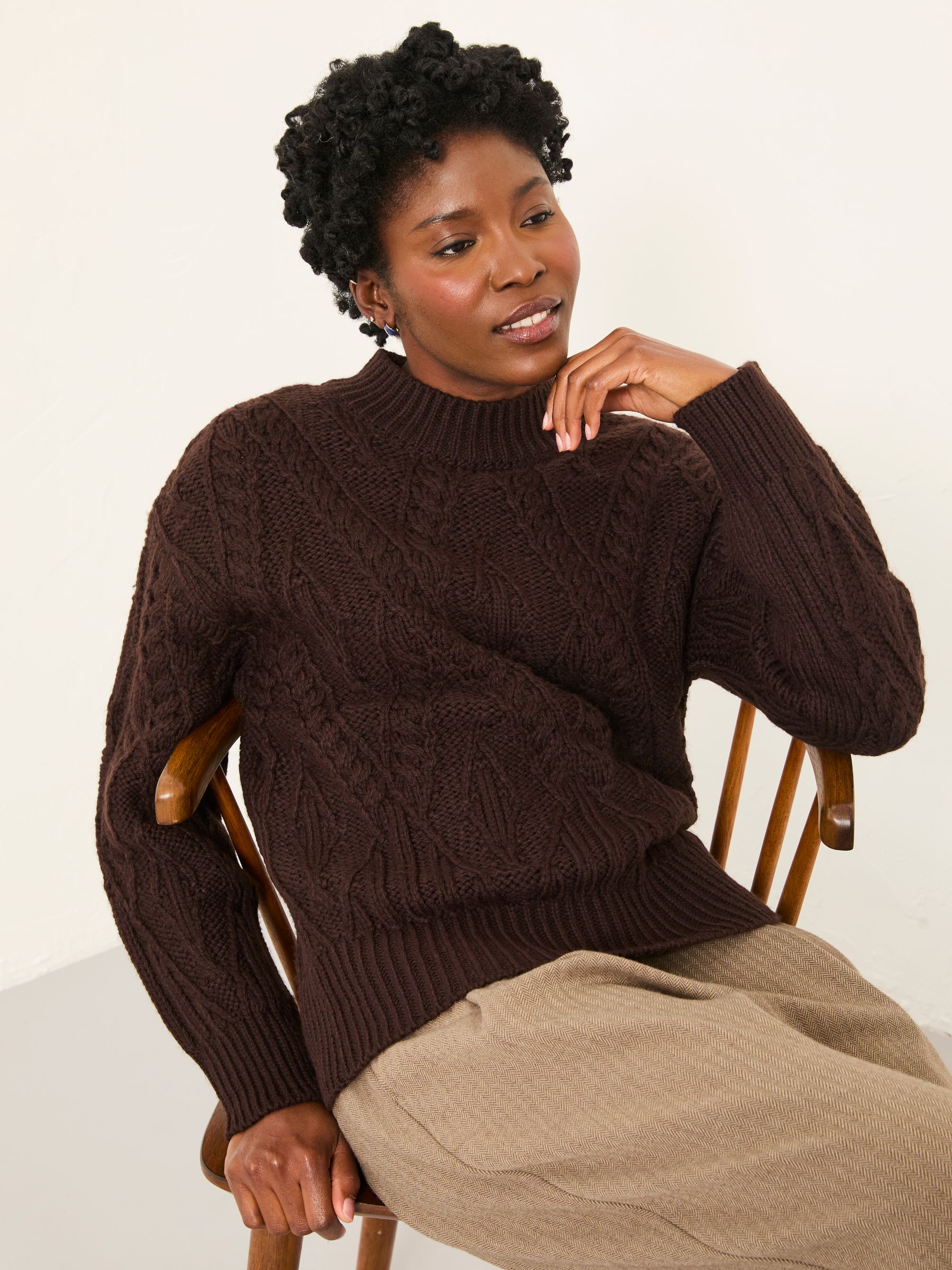 Casey Chocolate Brown Knitted Jumper - Image 5 of 6