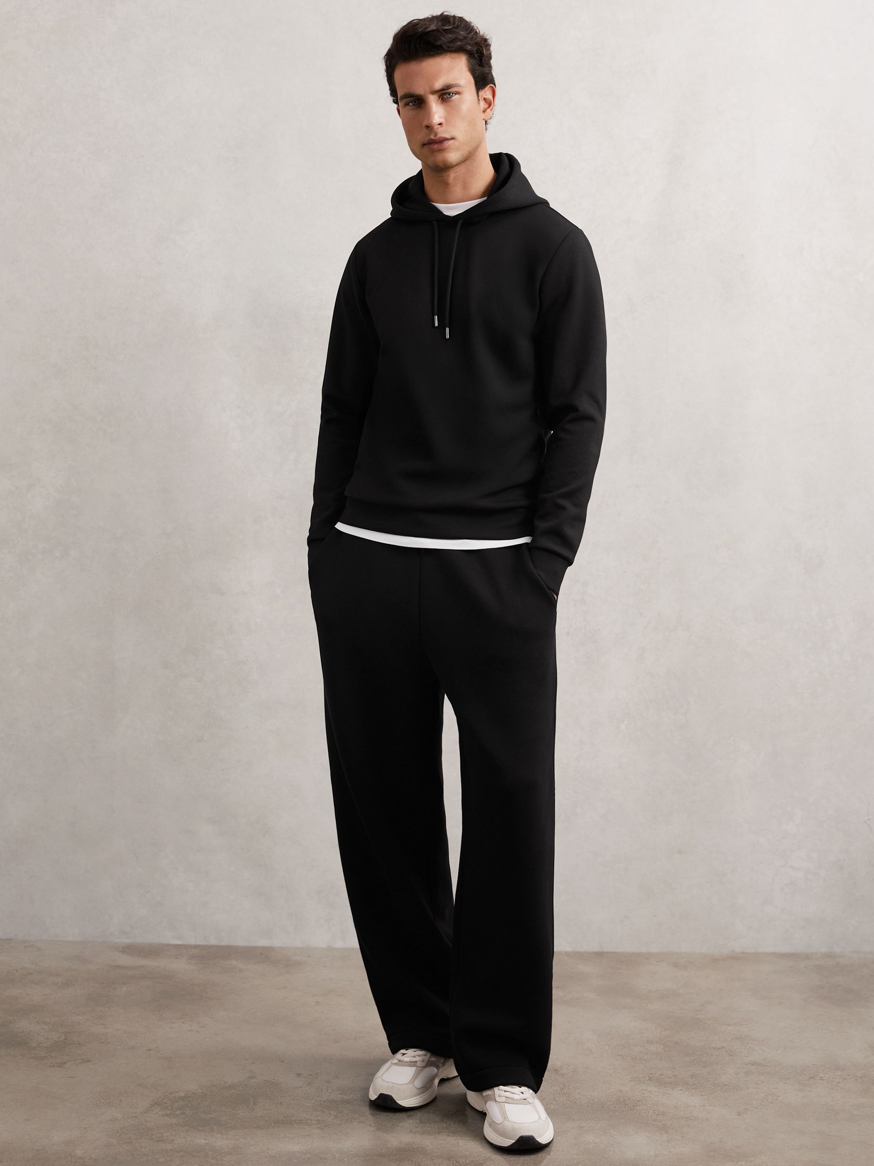 Cotton-Blend Fleece-Back Joggers in Black - Image 3 of 7