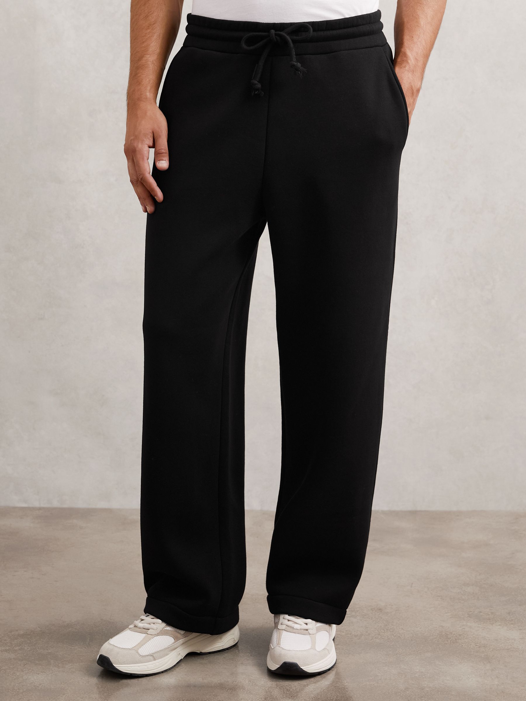 Cotton-Blend Fleece-Back Joggers in Black - Image 4 of 7