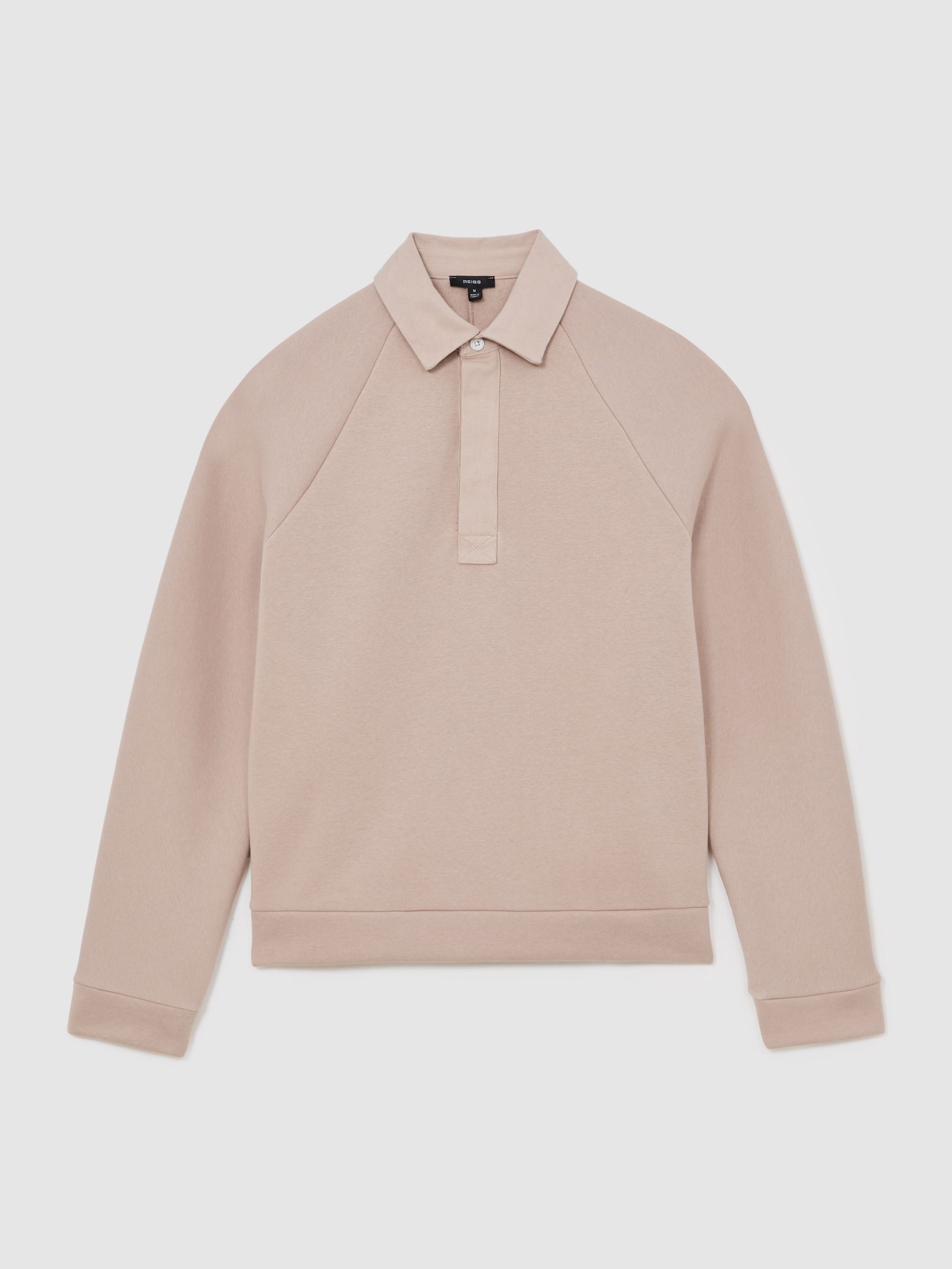 Cotton-Blend Fleece-Back Polo Shirt in Pink - Image 2 of 7