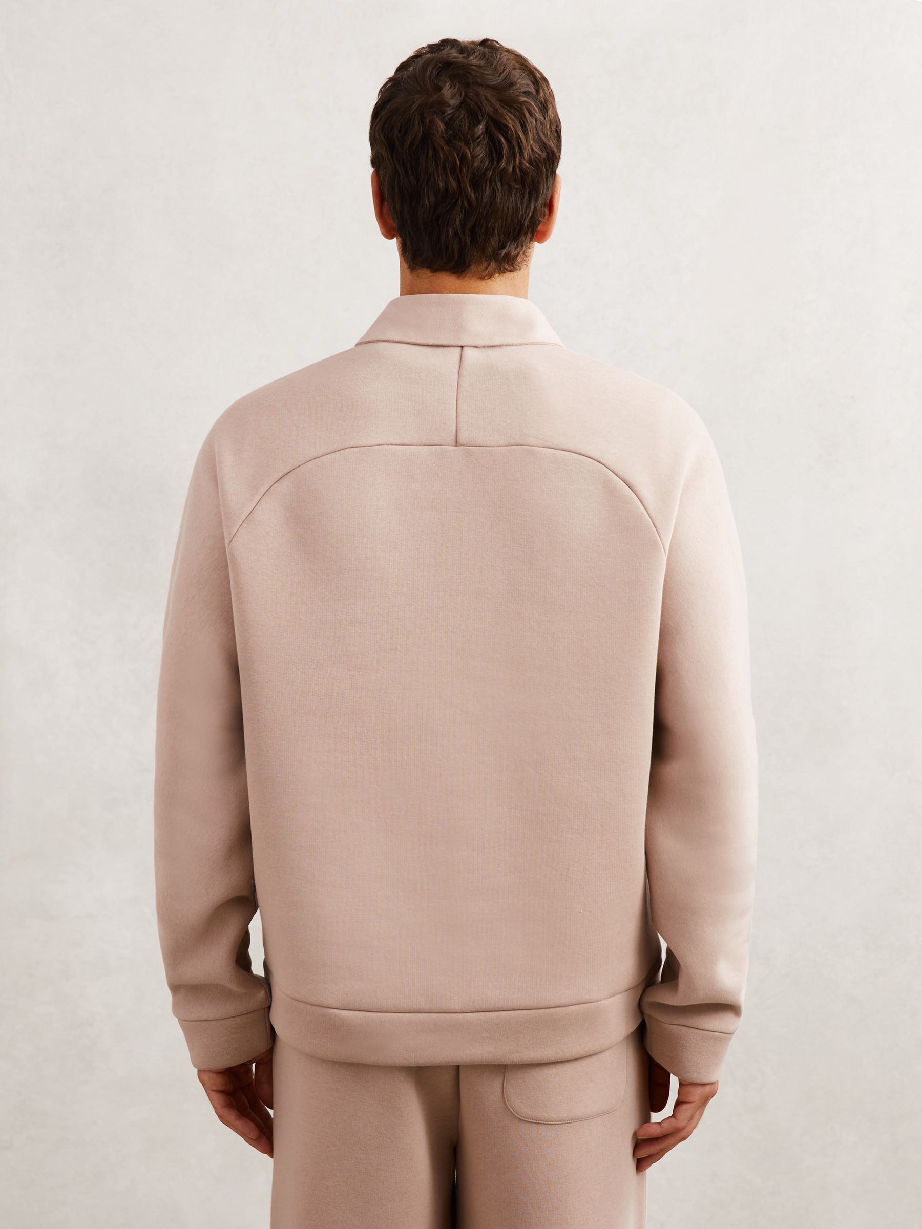 Cotton-Blend Fleece-Back Polo Shirt in Pink - image 5