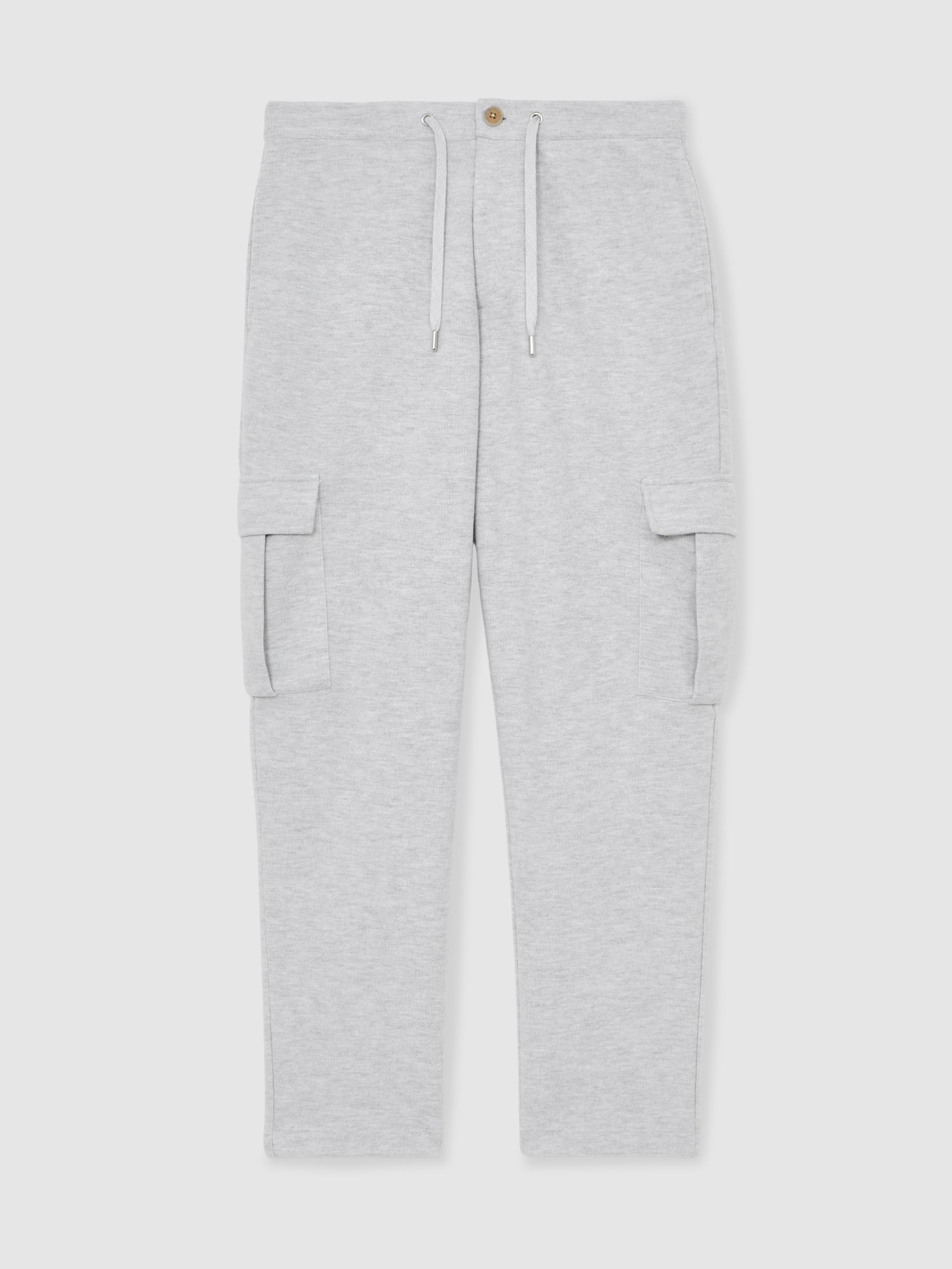 Jersey Cargo Trousers with Cotton in Grey Marl - Image 2 of 7