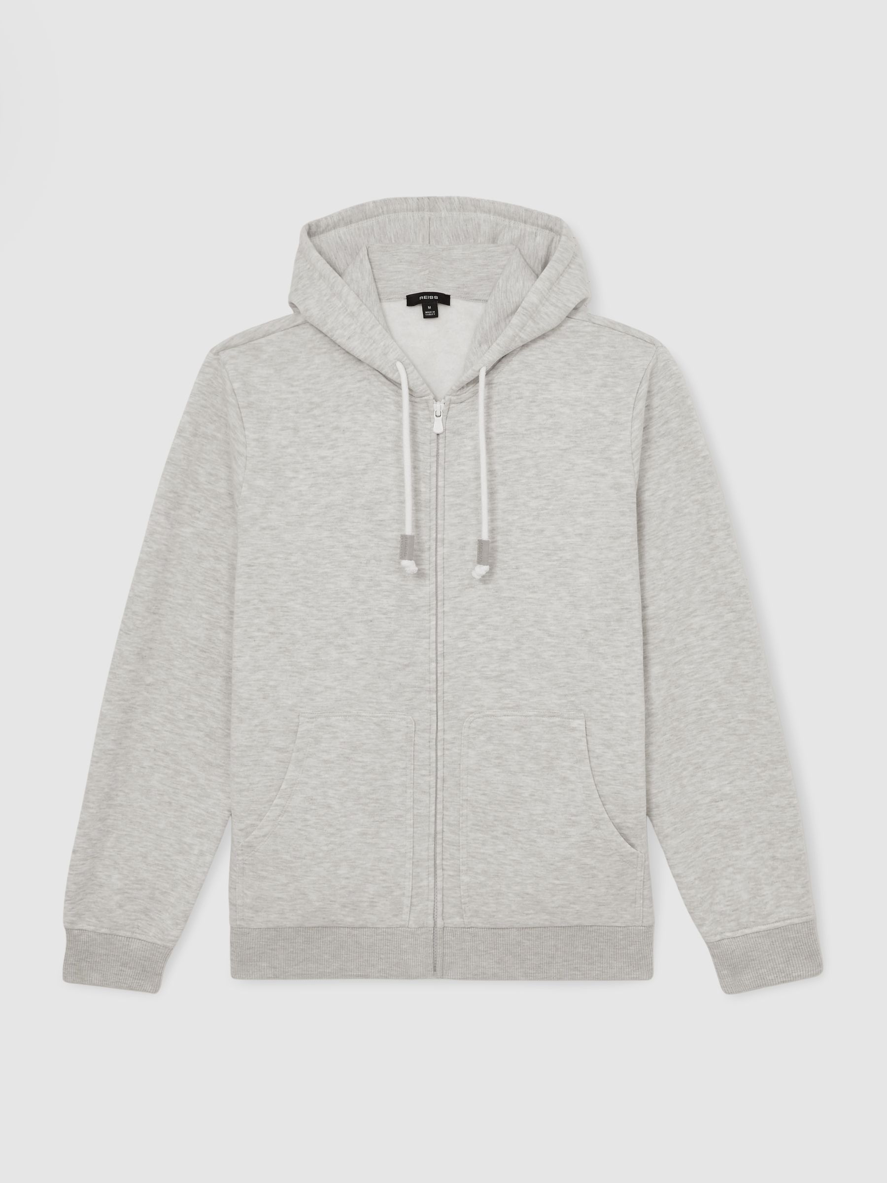 Cotton-Blend Zip-Through Hoodie in Grey - Image 2 of 6