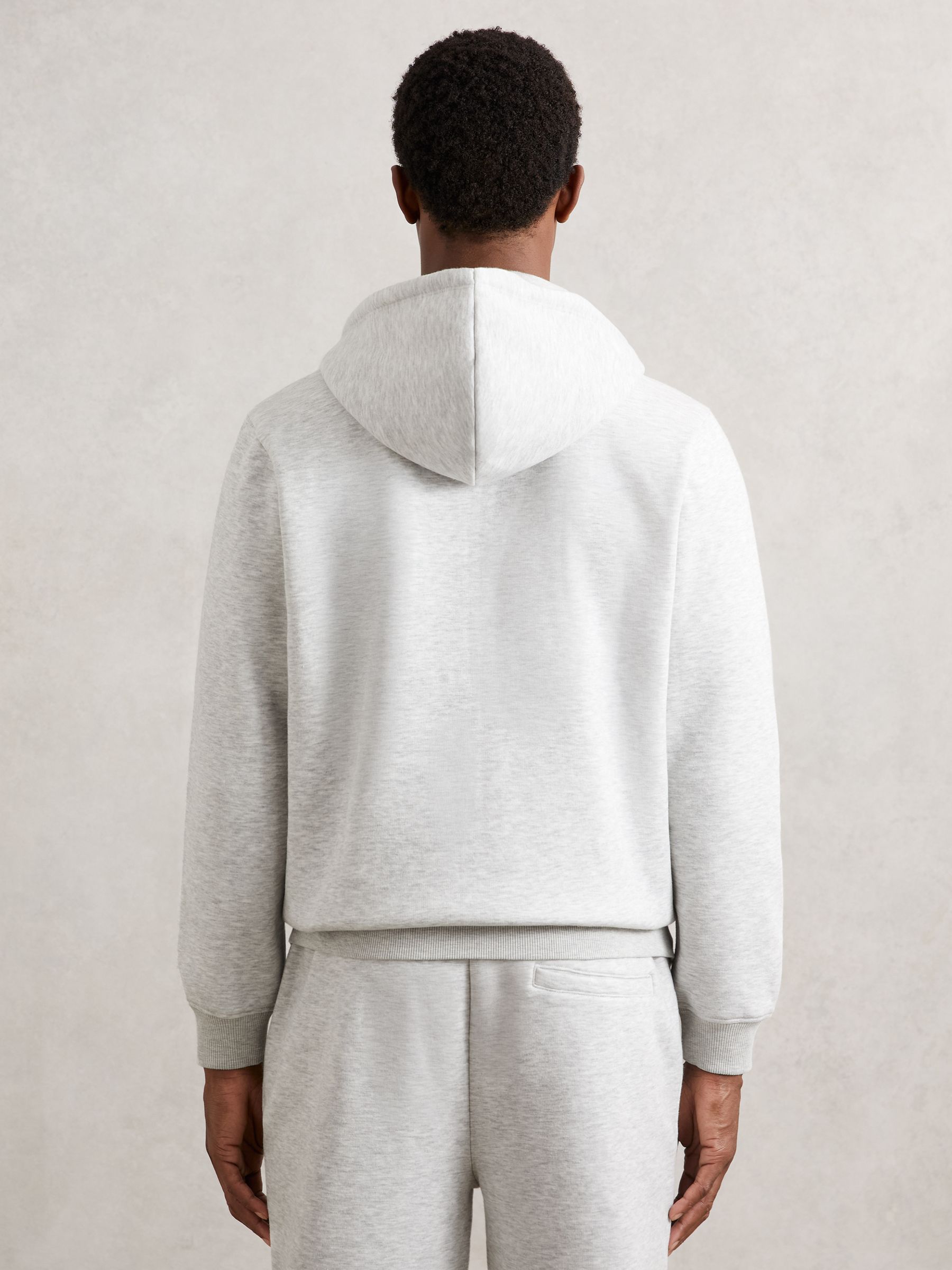 Cotton-Blend Zip-Through Hoodie in Grey - image 5