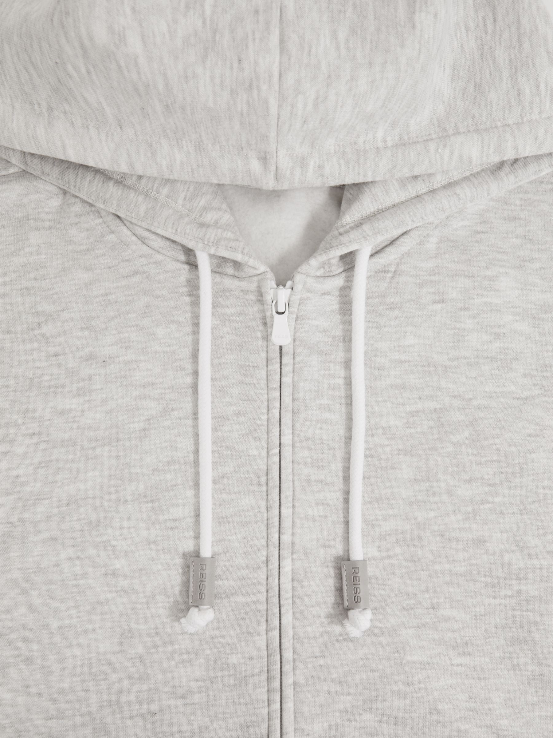 Cotton-Blend Zip-Through Hoodie in Grey - Image 6 of 6
