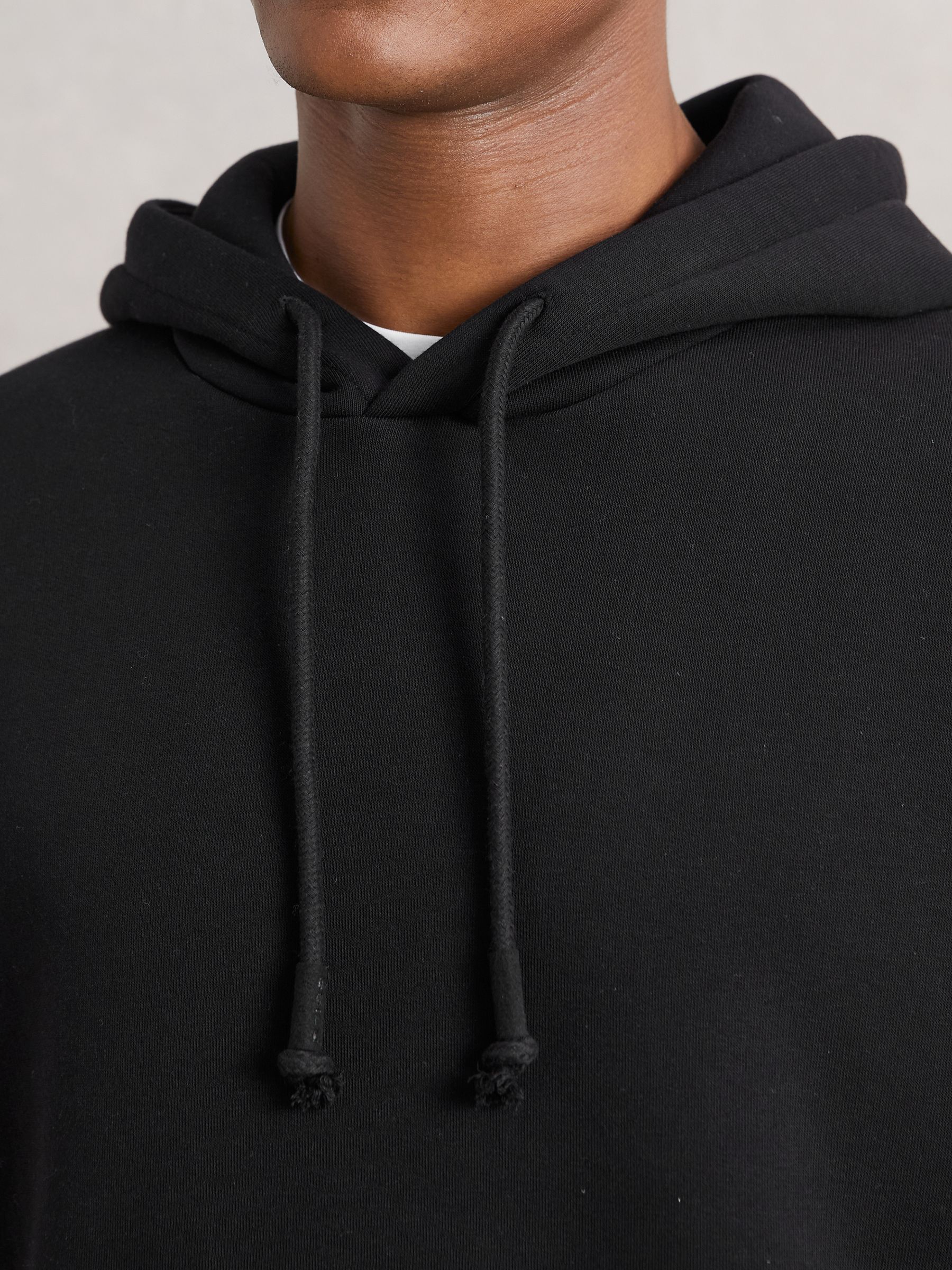 Cotton-Blend Fleece-Back Hoodie in Black - image 5