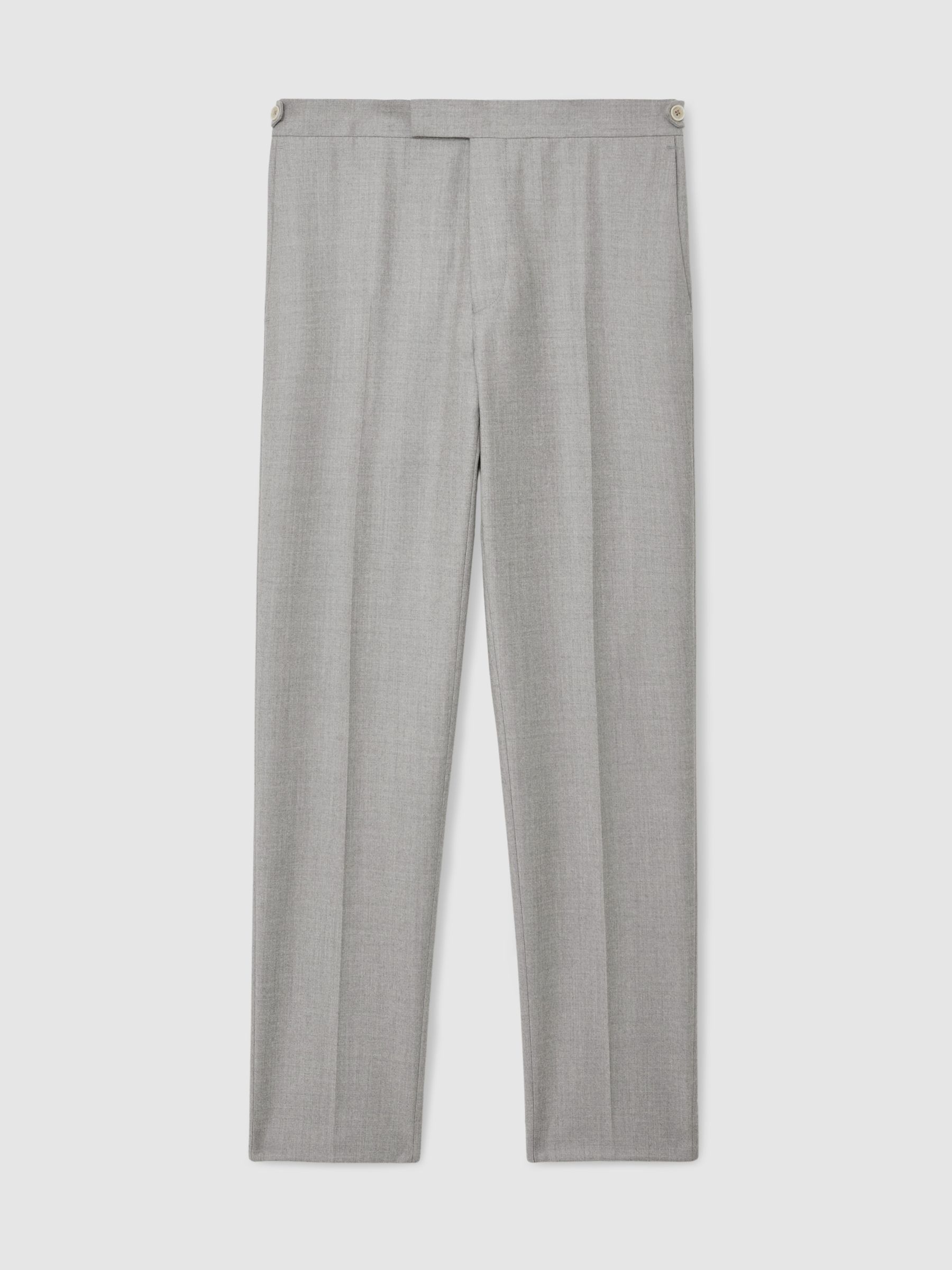 Wool-Flannel Tailored-Fit Suit Trousers in Soft Grey