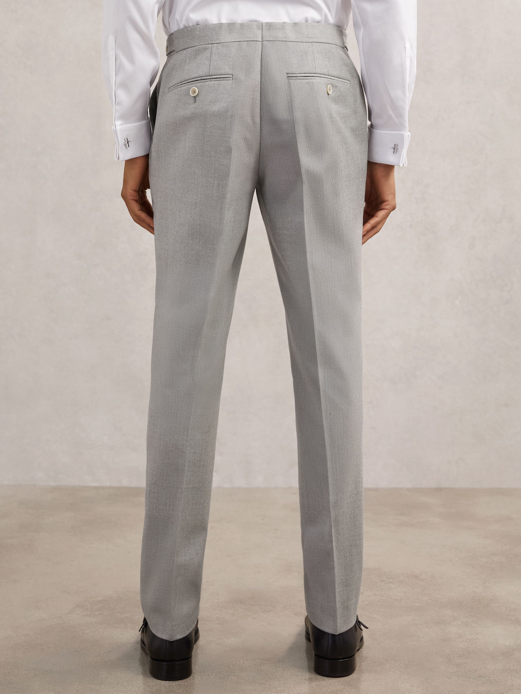 Wool-Flannel Tailored-Fit Suit Trousers in Soft Grey - image 3