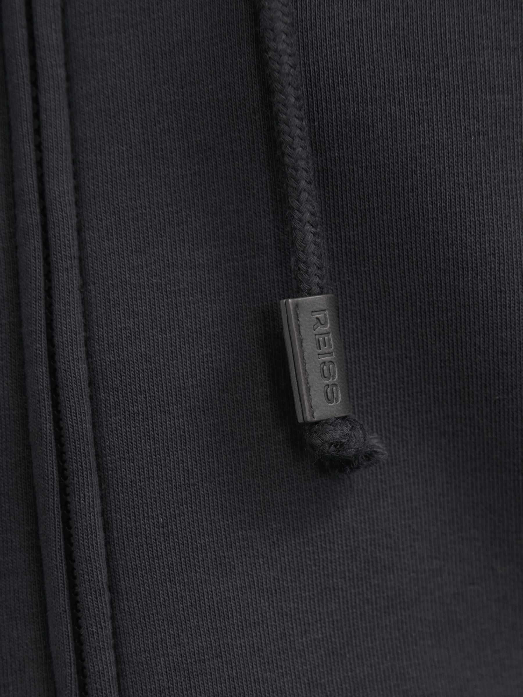 Cotton-Blend Zip-Through Hoodie in Navy - image 5
