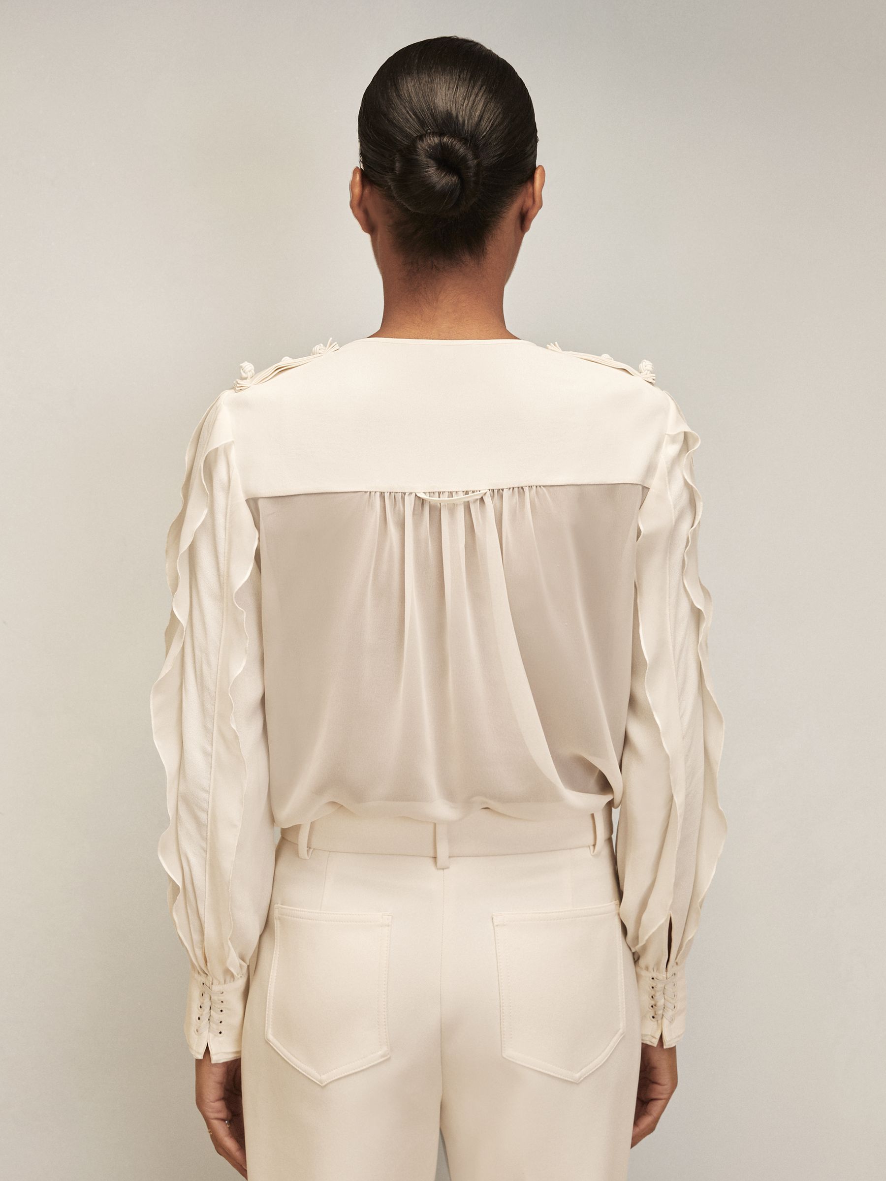 Reiss | Royal Ballet Ruffle Blouse in Cream - image 4