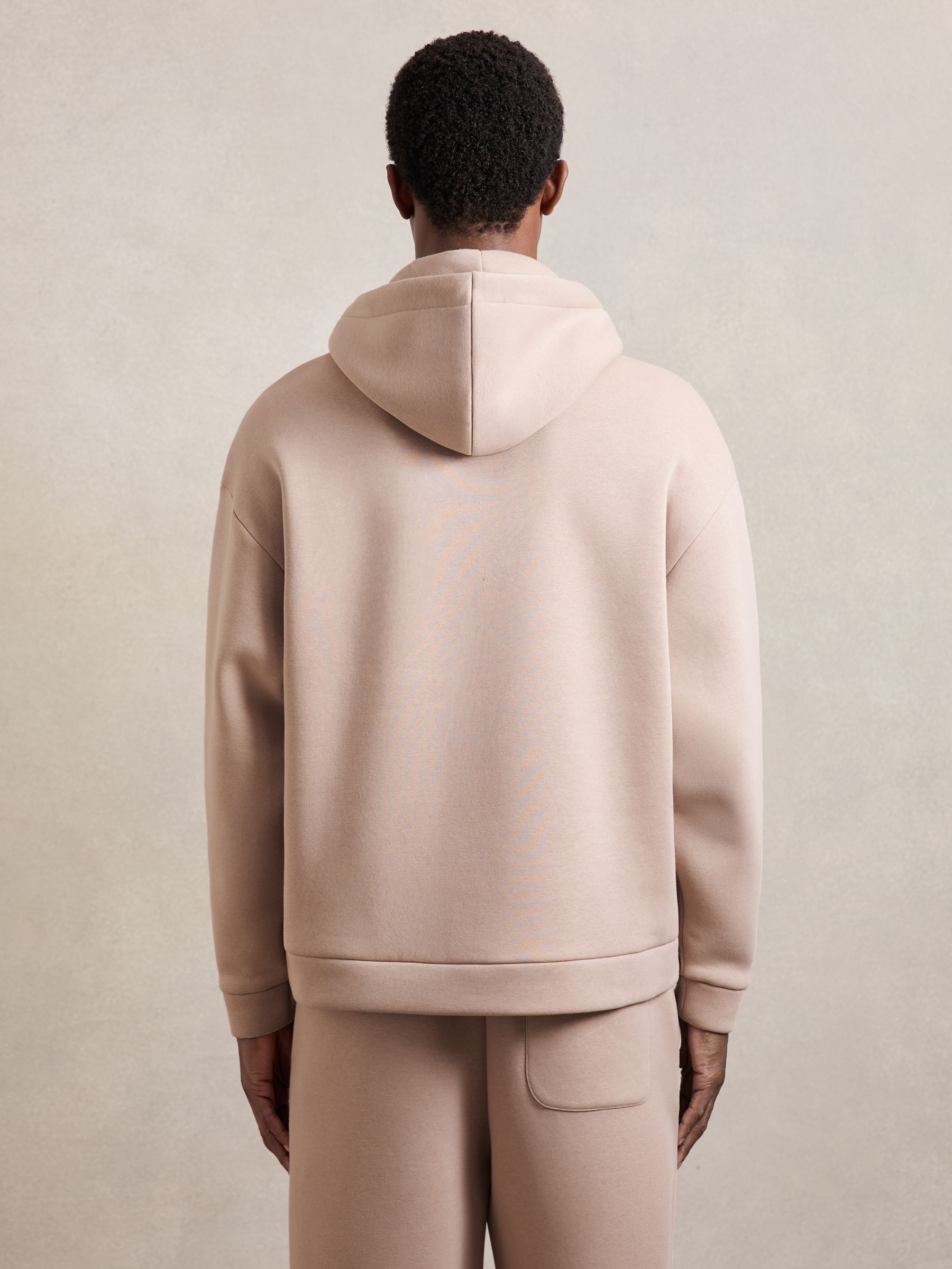 Cotton-Blend Fleece-Back Hoodie in Pink - image 3